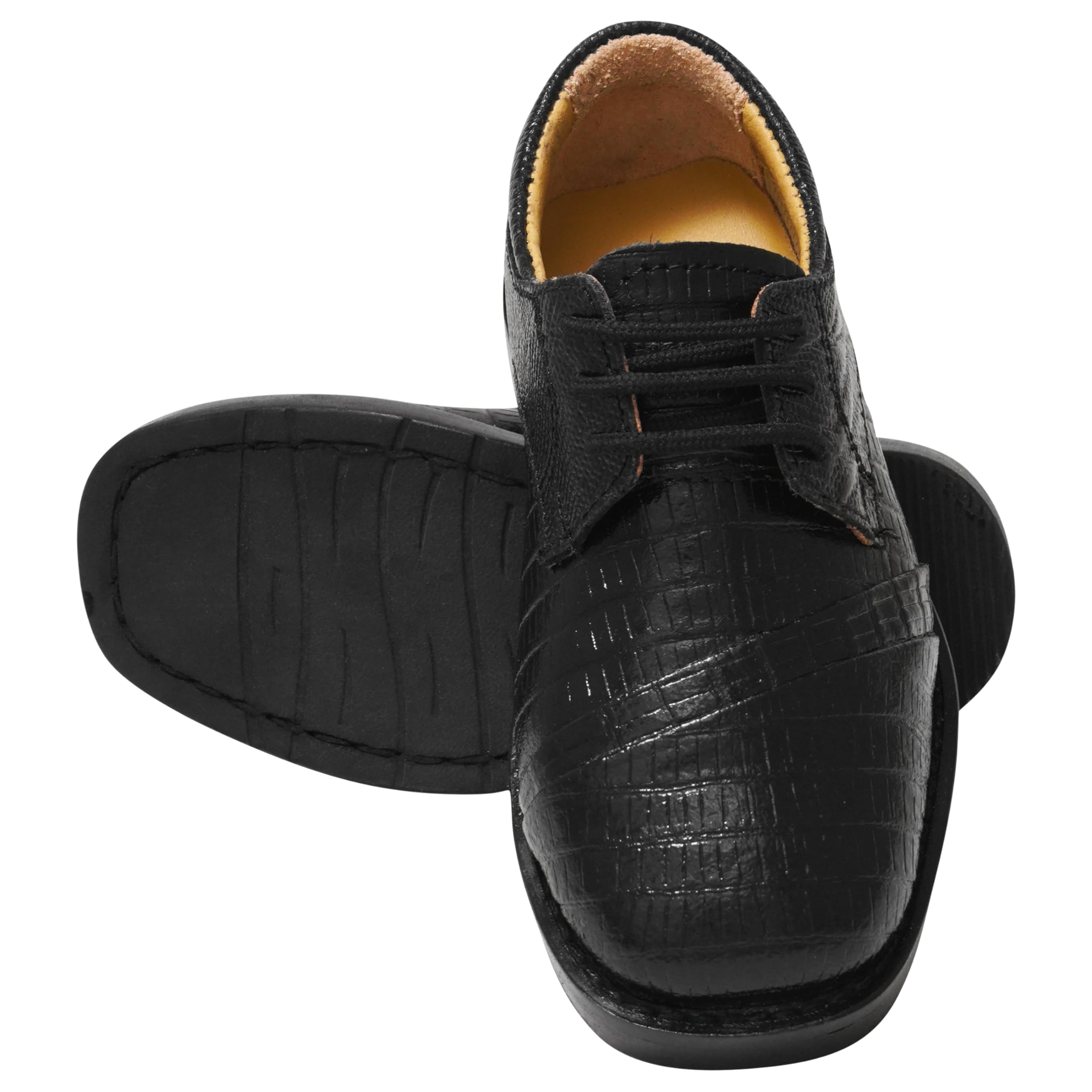 LIBERTYZENO Boys' Animal Print Genuine Leather Oxford Dress Shoes - Toddler Lace-Up Formal Shoes for Kids | Perfect for Easter Gifts, School Events & Special Occasions