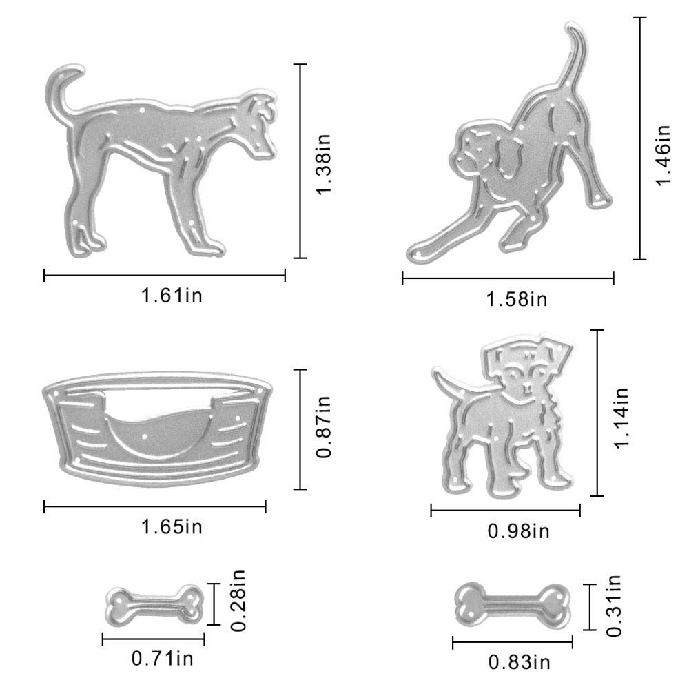 Pet Metal Cutting Dies for Scrapbooking & Cards - Dog Bone Shapes for DIY Crafts & Gifts