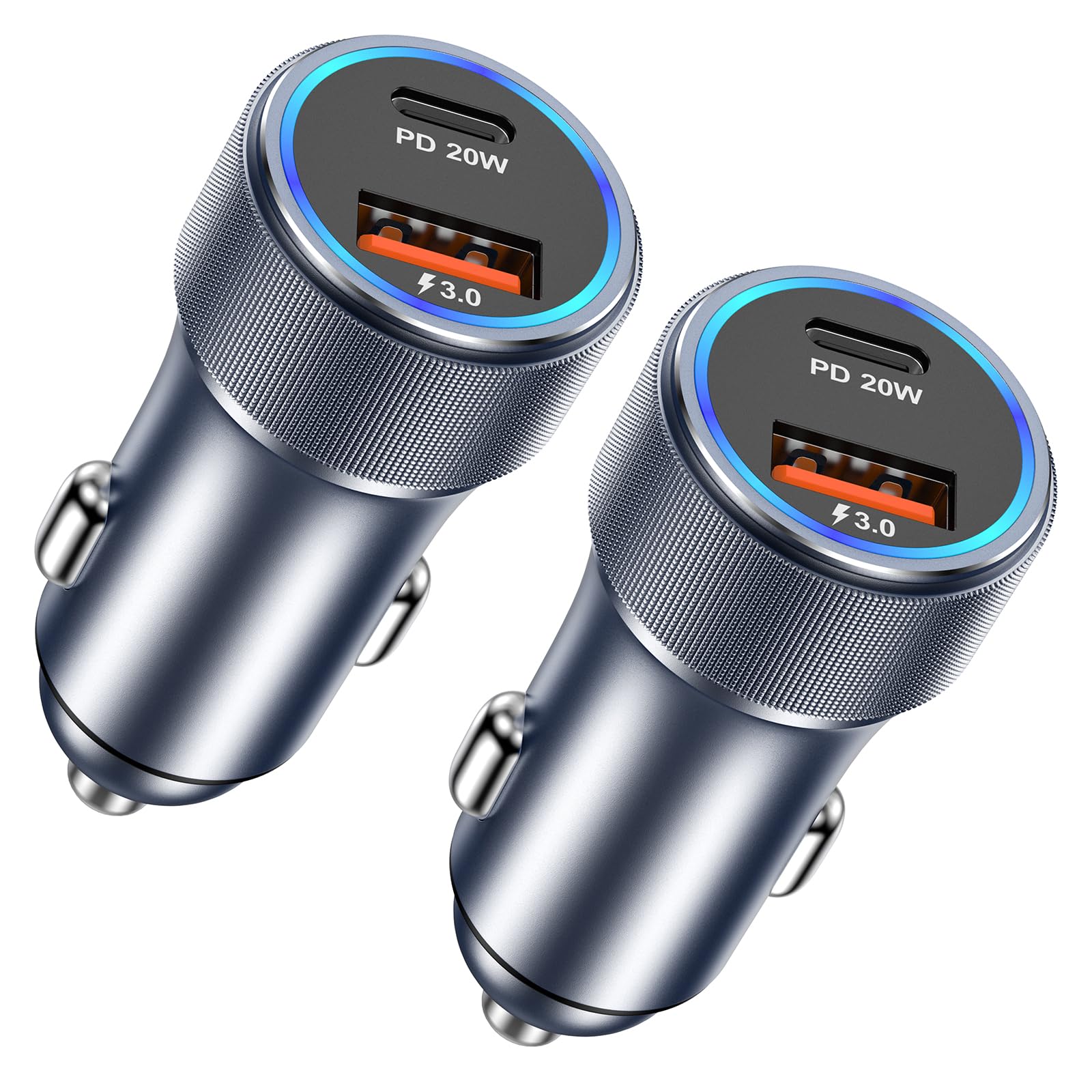 38W USB C Car Charger Fast Charging for iPhone 16/15 Pro Max, iPad Pro, Samsung S24/23/22 & Android - 2 Pack PD&QC3.0 Super Fast Type C Car Charger Adapter - Perfect for Road Trips & Daily Commute