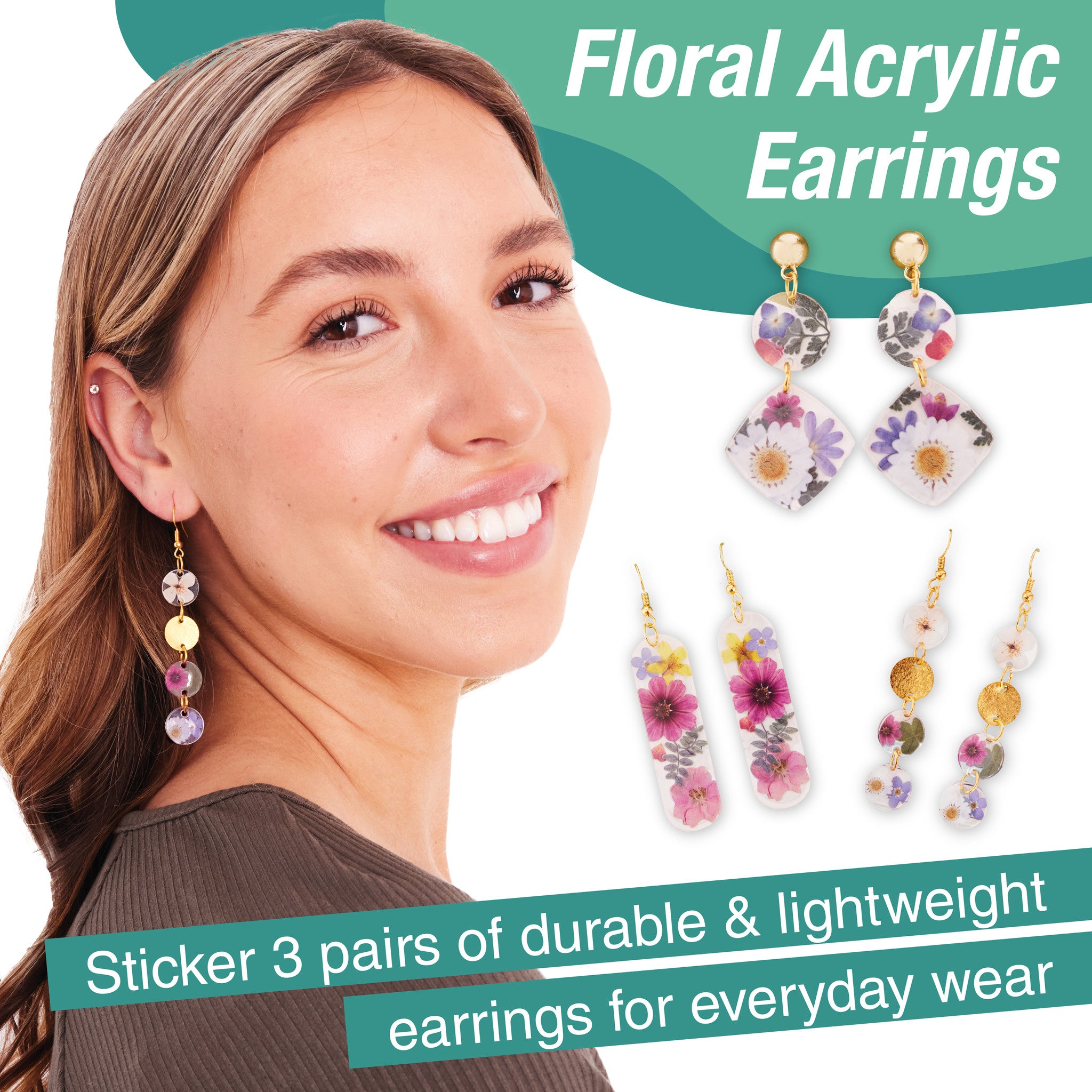Pressed Floral Acrylic Earrings - Handmade Botanical Resin Dangle Earrings for Women | Perfect for Weddings, Parties & Boho Fashion Accessories