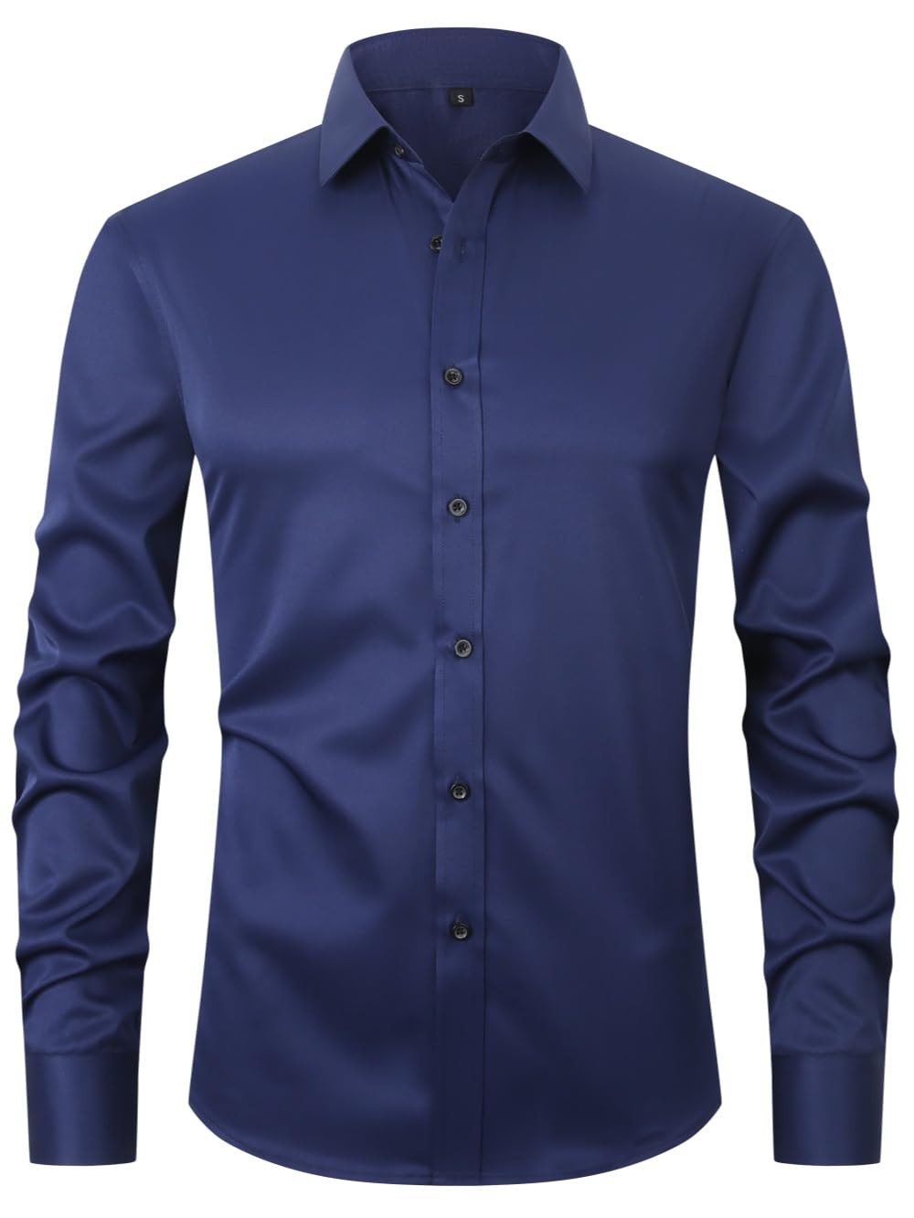 Premium Corfty Men's Long Sleeve Dress Shirt - Comfortable Regular Fit Stretch Wrinkle-Free Button Down Oxford Shirt for Business, Office, Wedding & Formal Occasions