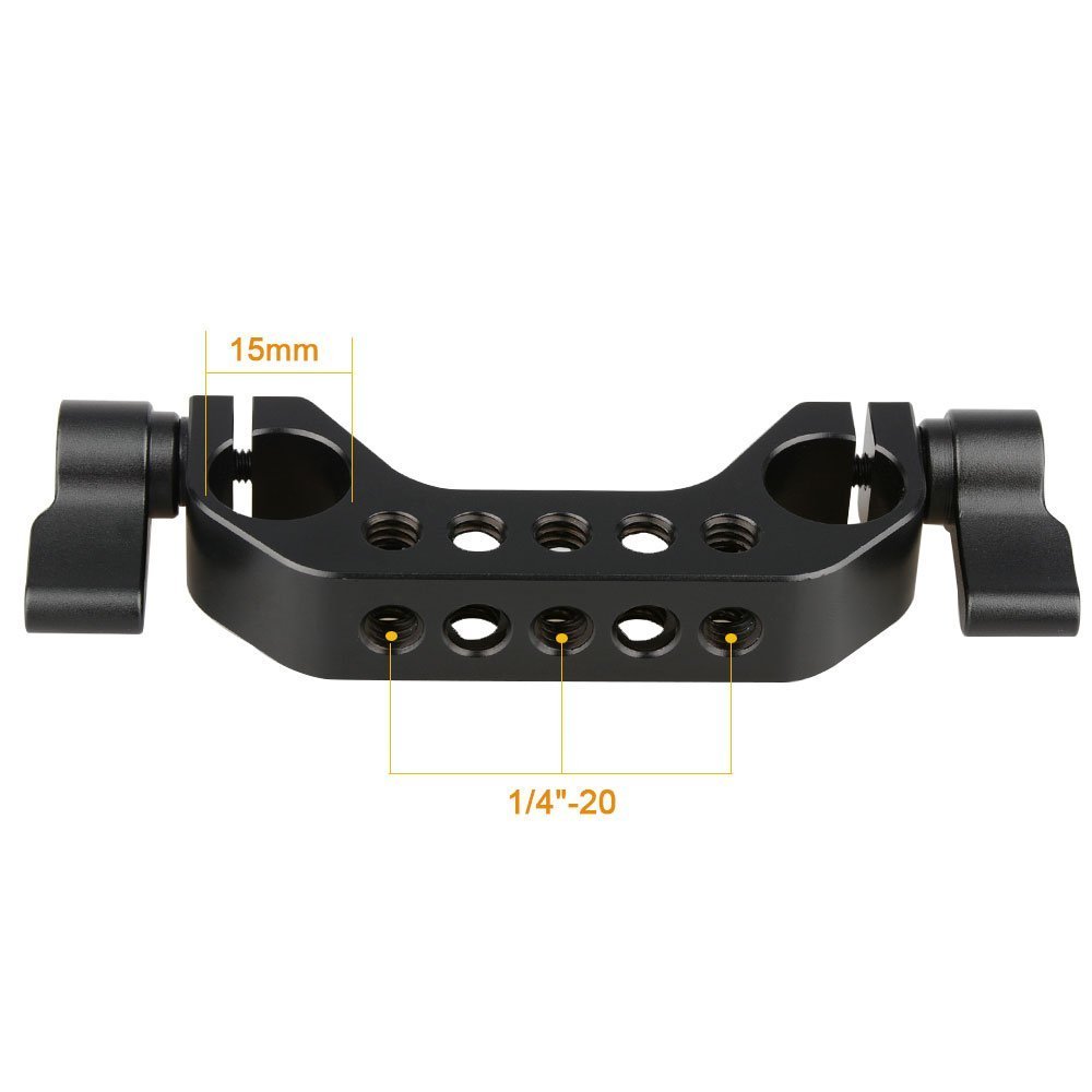 CAMVATE 15mm DSLR Camera Rod Clamp - Heavy Duty Aluminum Alloy Clamp for DSLR Rig, Cage & Baseplate (Black) - Perfect for Film Making, Vlogging & Photography Accessories