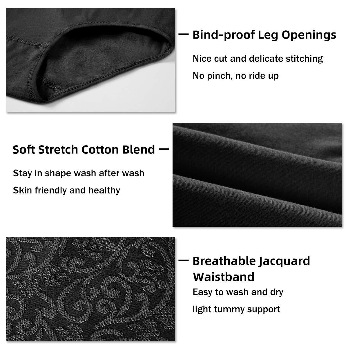**Senllori Women's High Waist Cotton Underwear - Soft Breathable Panties for Ladies, Plus Size Briefs Multipack (3/5 Pack) - Comfortable for Daily Wear, Workout & Sleep**