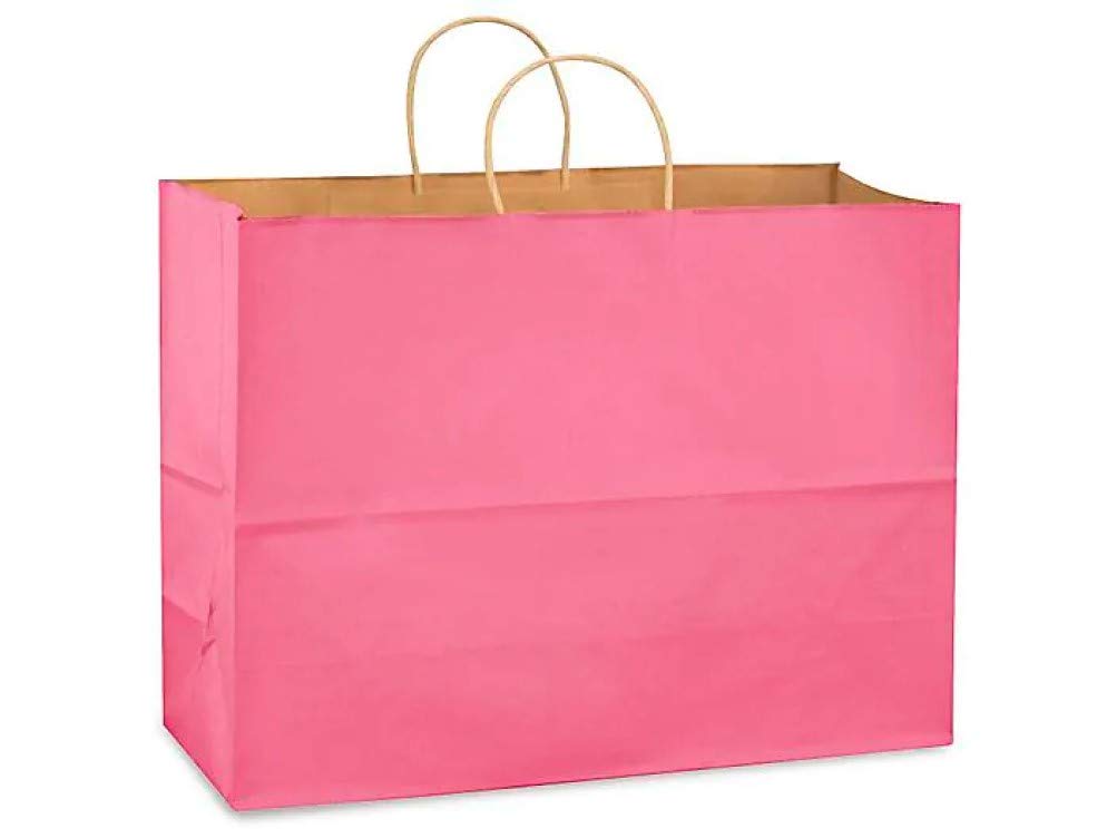 Premium Kraft Colored Shopping Bags - 50 Pack Eco-Friendly Recyclable Paper Bags | 16