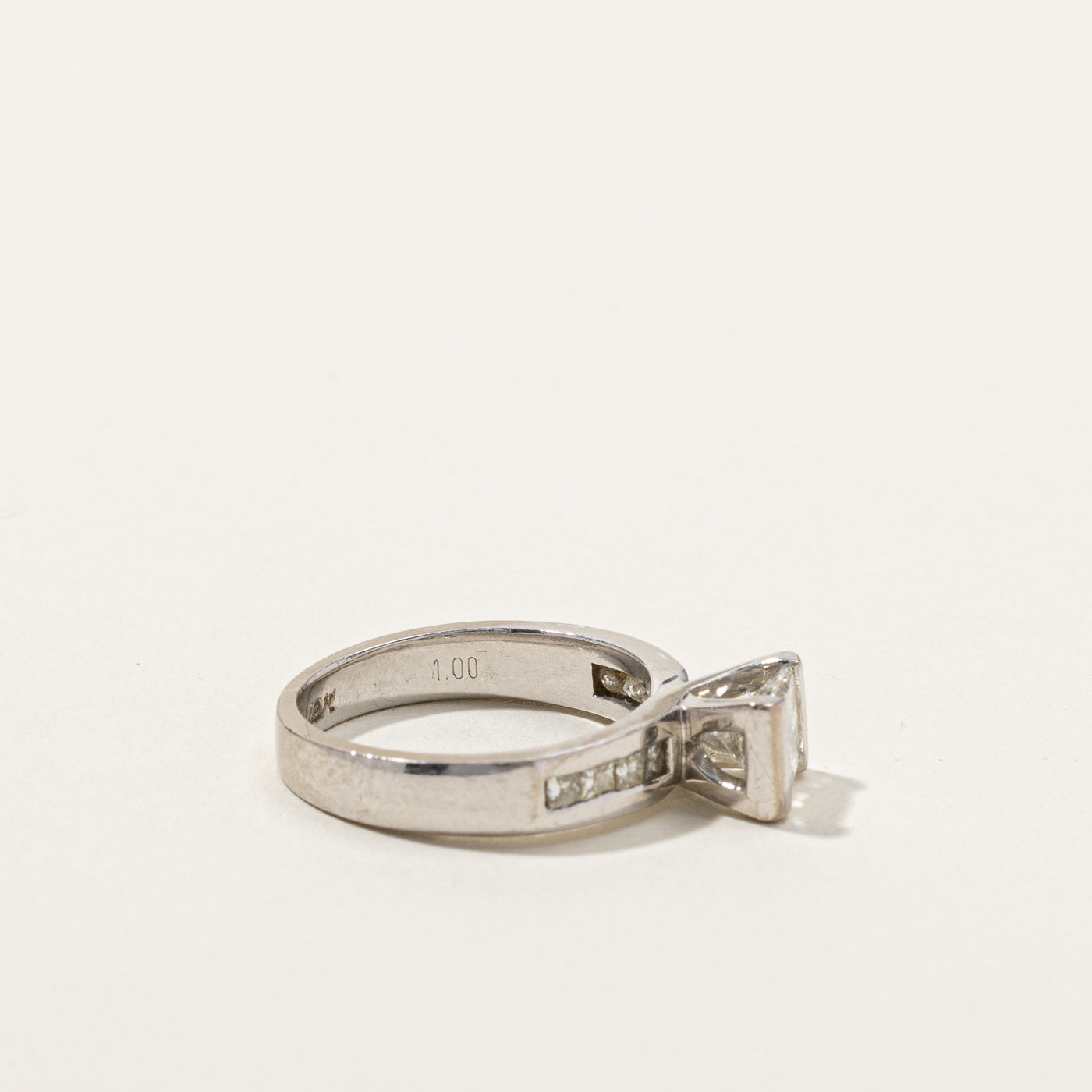 1.00ctw Princess Cut Diamond Ring with Accent Stones | Size 5 | I1 Clarity H/I Color | Elegant Engagement & Wedding Jewelry Gift