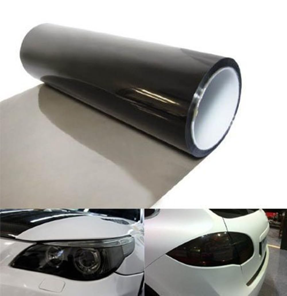 DIYAH 12 x 48 Inches Self-Adhesive Headlight Tint Vinyl Film - Light Black Smoke for Cars, Trucks & Motorcycles - Easy Installation for Headlights, Tail Lights & Fog Lights - UV Protection & Weather Resistant