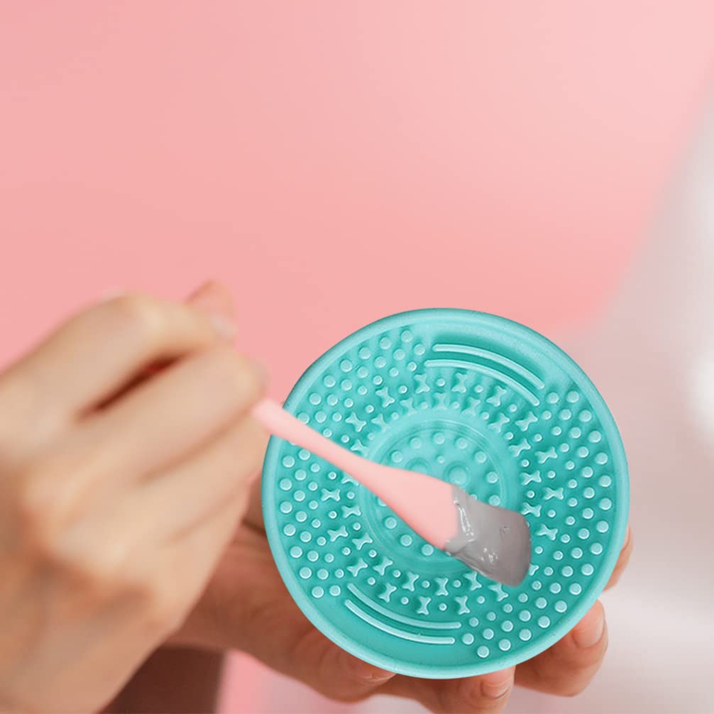 3-Piece Makeup Brush Cleaning Pad Set - Gentle Scrubber for Cosmetics Brushes, Beauty Tool Cleaner with Wash Cup | Perfect for Daily Brush Care & Professional Makeup Artists