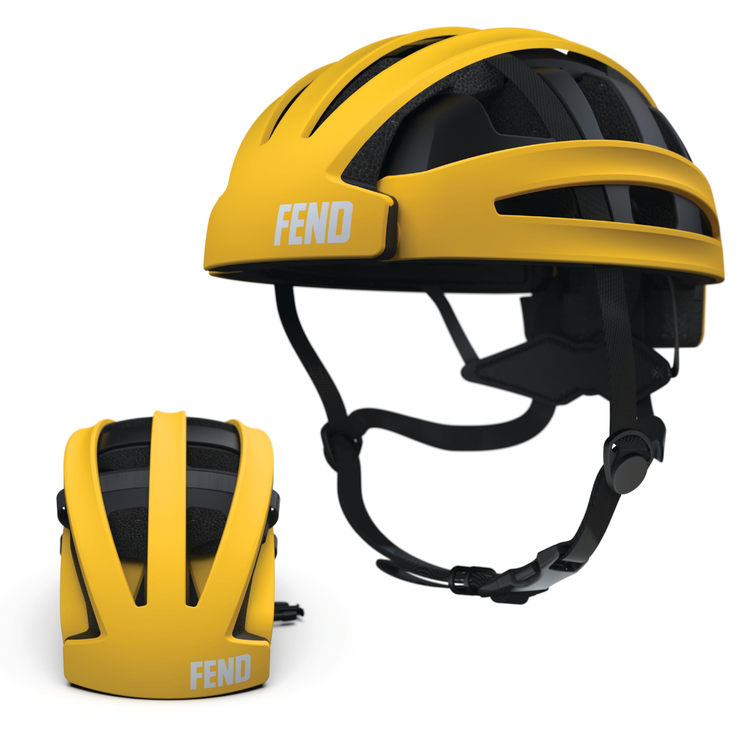 FEND One Foldable Bike Helmet for Adults - Lightweight Collapsible Cycling Helmet Certified for Bicycle, Road Bike & Scooter - Compact Design Reduces to 50% Size - Perfect for Commuting, Urban Cycling & Outdoor Adventures
