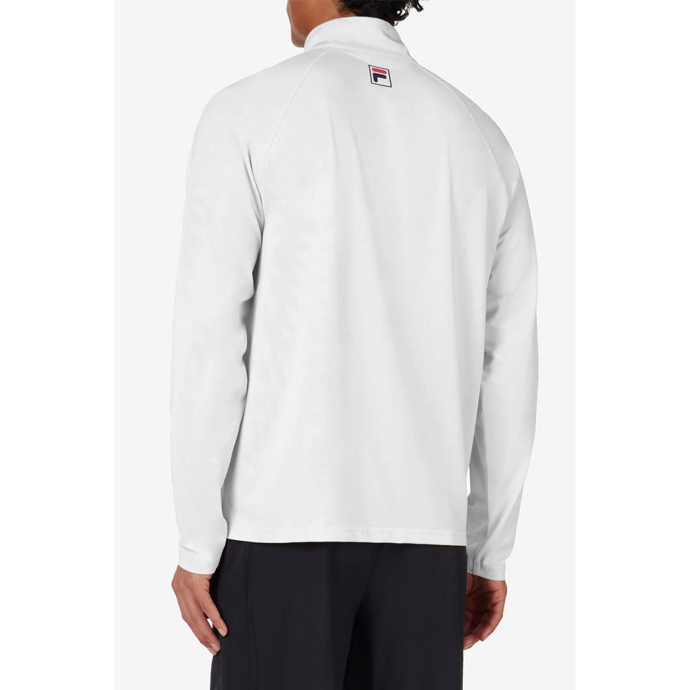 Fila Men's Essentials 1/2 Zip Long Sleeve Pullover - White | Athletic Casual Wear for Running, Gym & Outdoor Activities