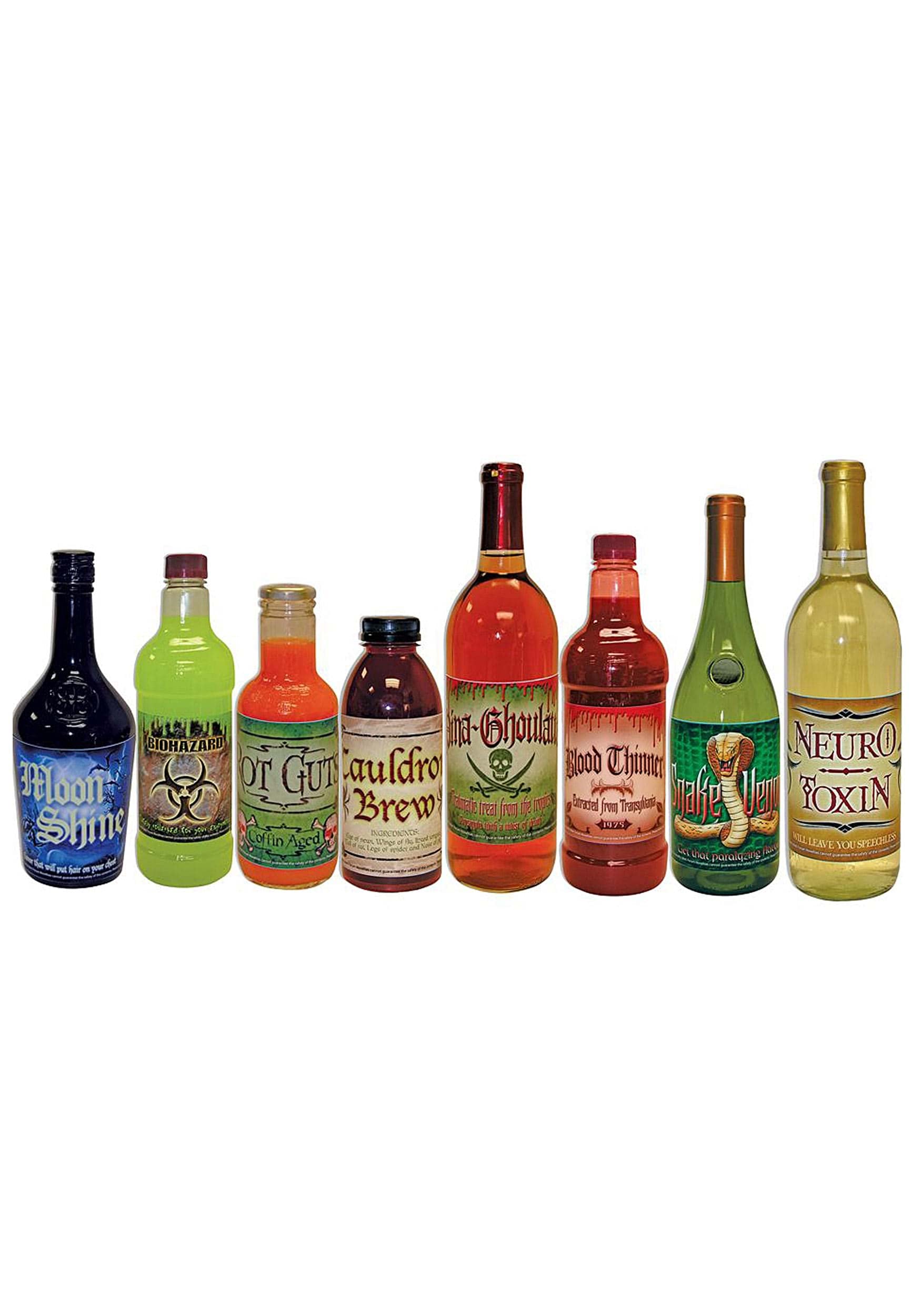 Scary Halloween Bottle Labels (8-Pack) - Spooky Party Decorations for Drinks