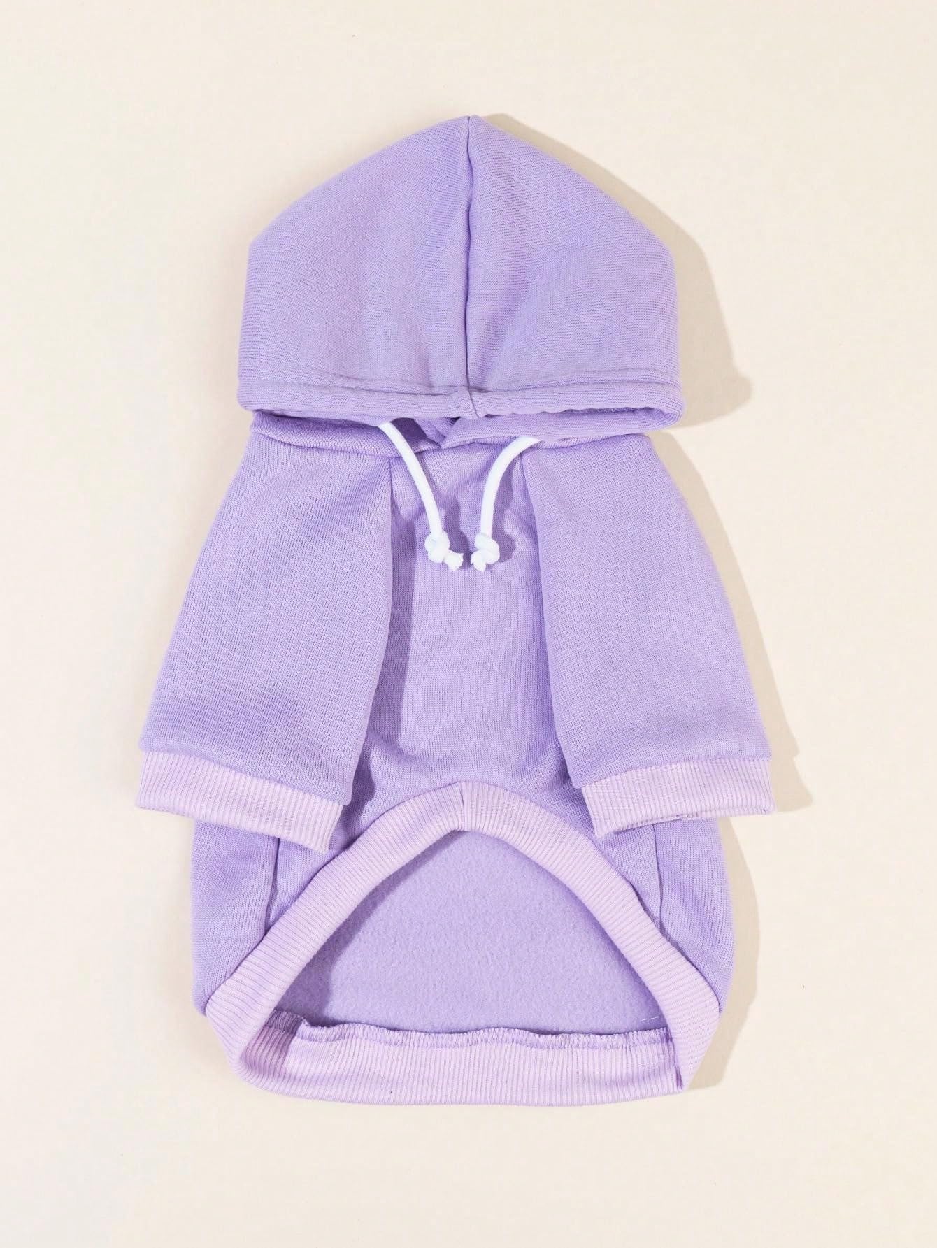 QWINEE Basic Dog Hoodie - Warm Pet Jacket for Small & Medium Dogs & Cats - Soft Puppy & Kitten Apparel in Mauve Purple (XL) - Perfect for Winter Walks & Indoor Comfort
