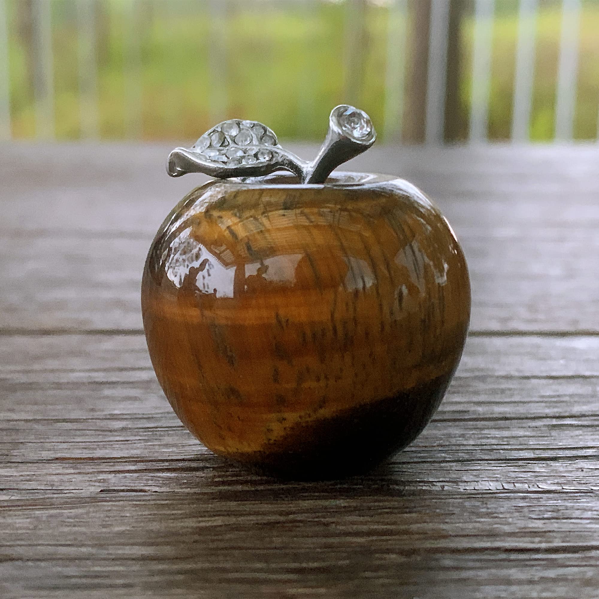 Healing Crystal Apple Figurine - Natural Gemstone Decor for Home & Gifts