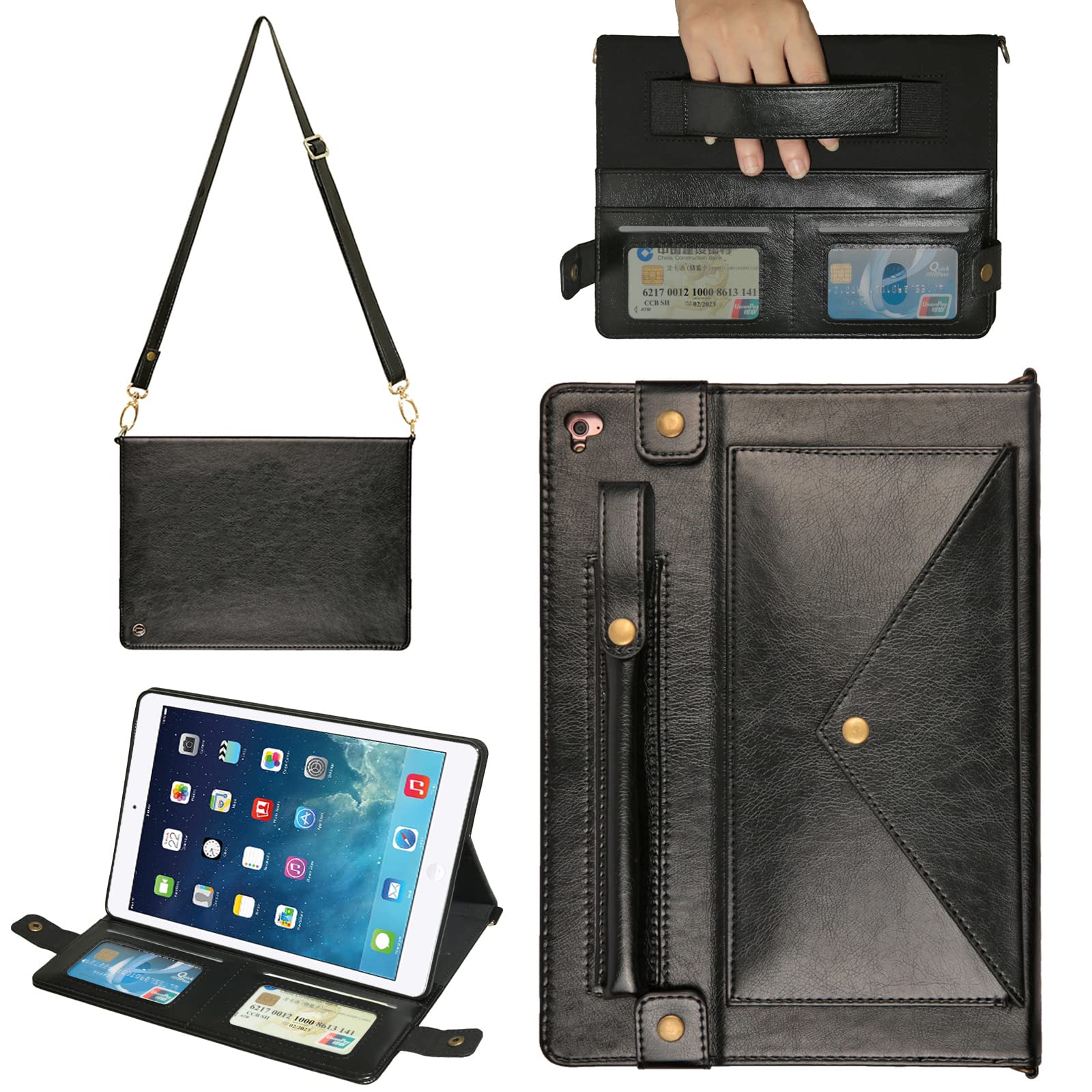 Premium Leather Folio Case for Apple iPad 5/6 9.7