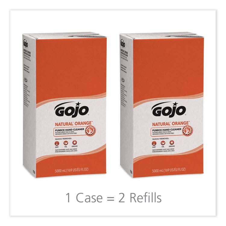 Gojo Natural Orange Refreshing Hand Soap - Moisturizing & Antibacterial for Kitchen, Bathroom & Office Use