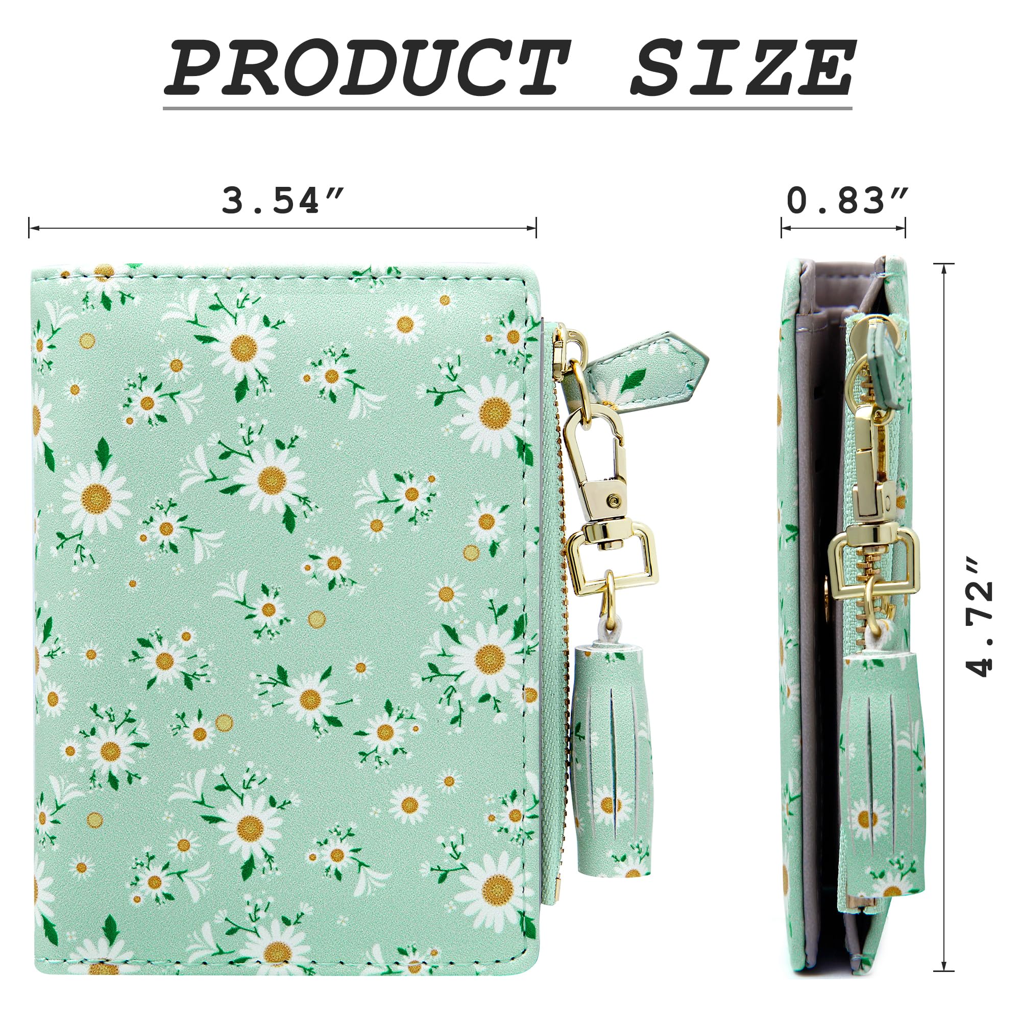 GEEAD Slim Bifold Wallet for Women with Zipper & ID Card Holder - Compact Coin Purse for Everyday Use, Travel & Shopping