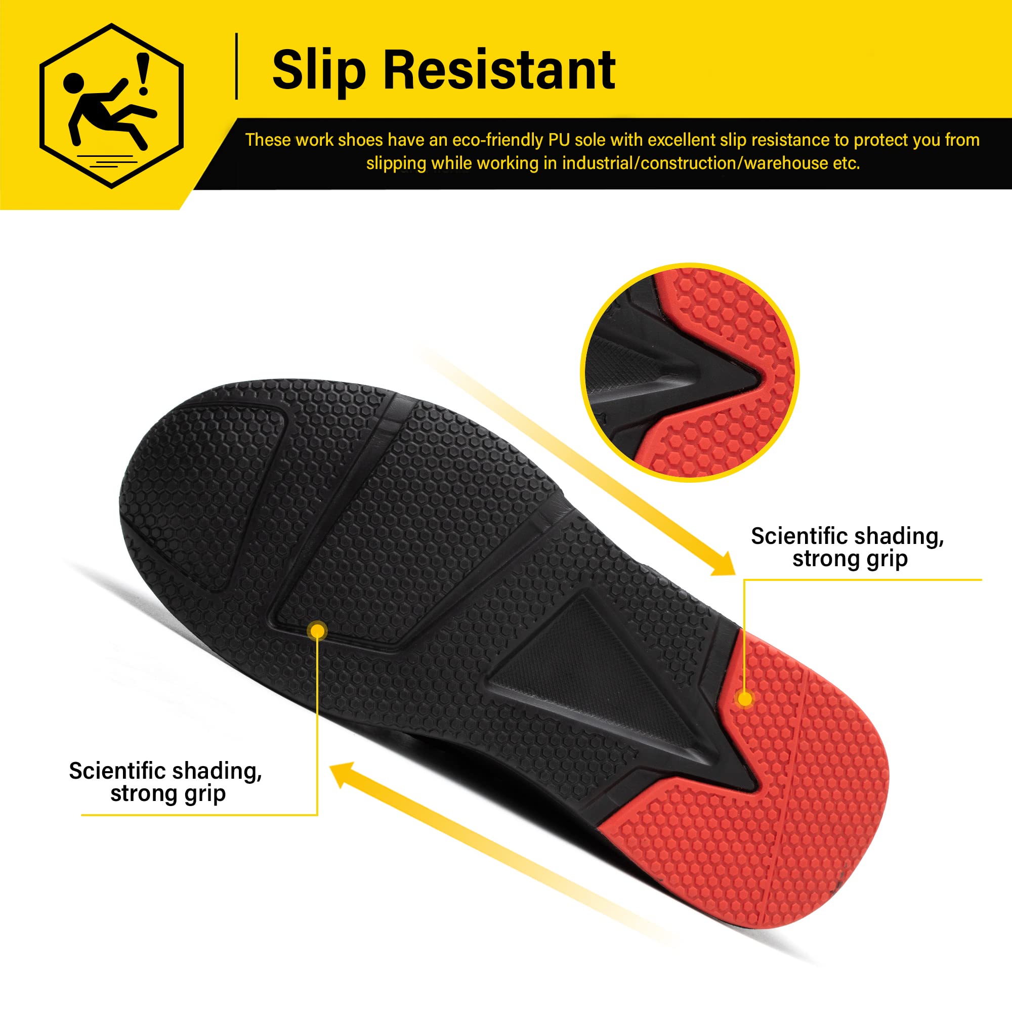 Waterproof Steel Toe Shoes for Men & Women - Lightweight Comfortable Puncture Proof Safety Work Sneakers - Construction, Industrial & Outdoor Work Shoes for Warehouse, Factory & Landscaping