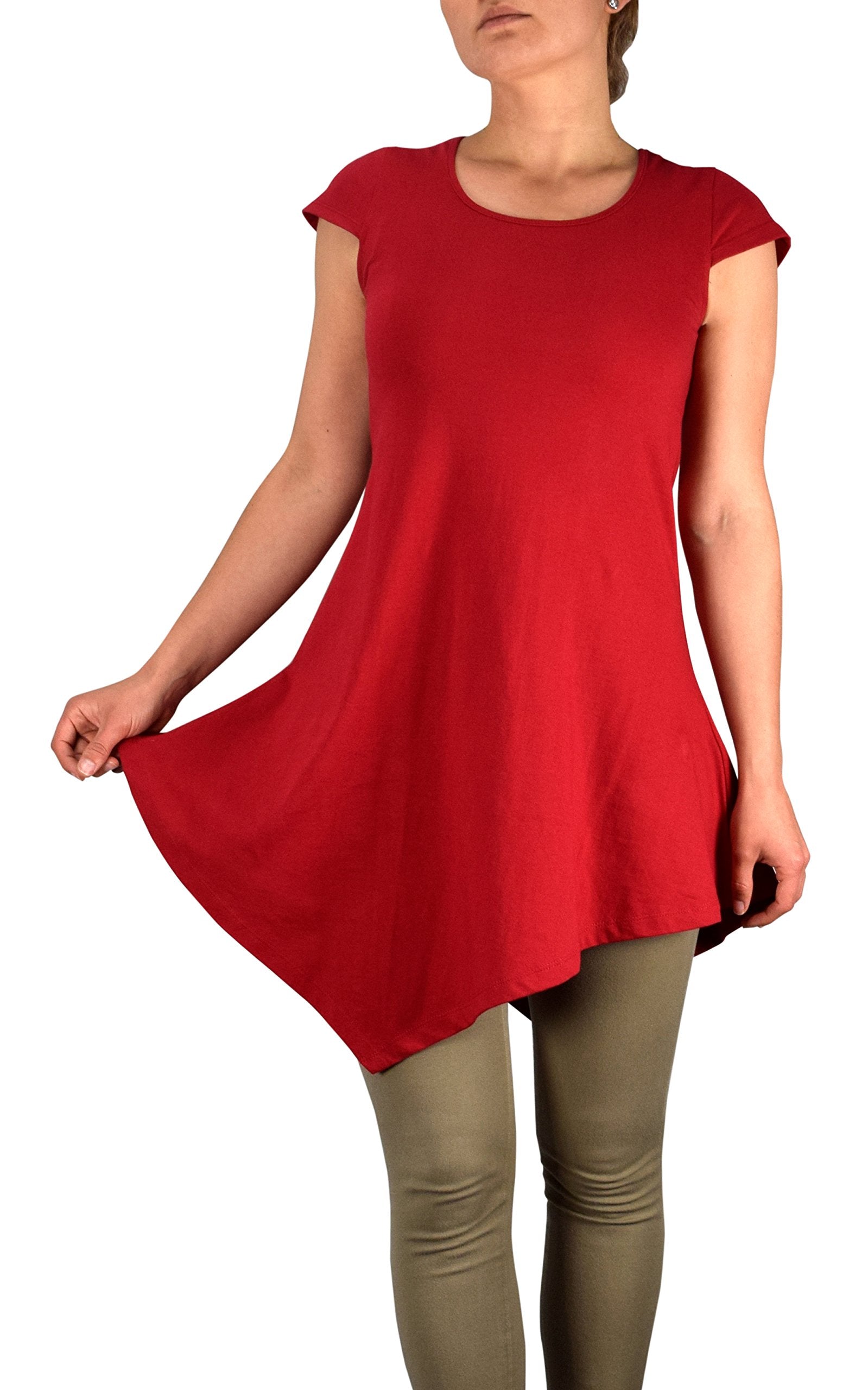 Women's Pure Cotton Summer Tank Top Tunic - Soft Breathable Casual Shirt with Handkerchief Hem for Beach, Vacation & Everyday Wear