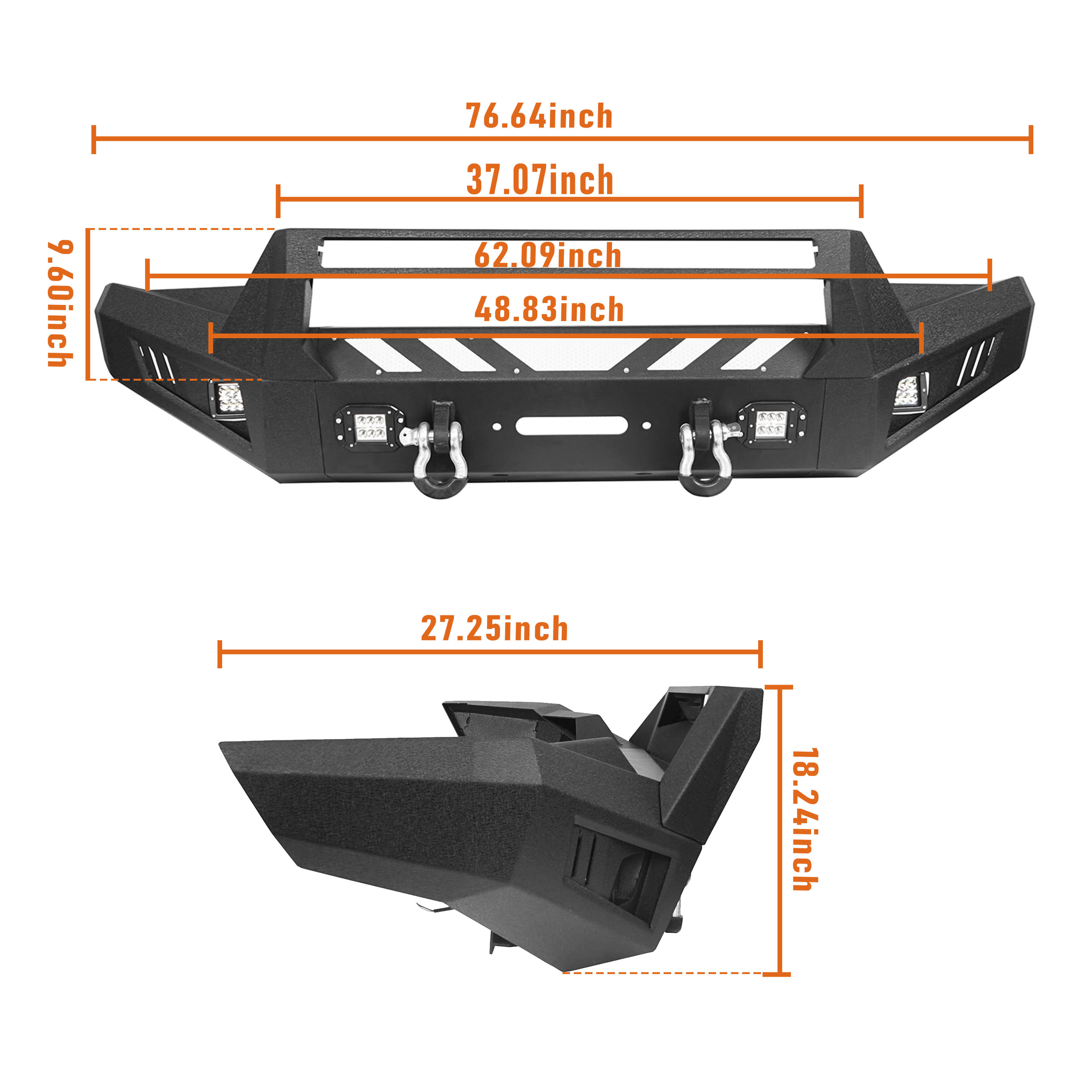 16-23 Toyota Tacoma 3rd Gen Full Width Front Bumper with Low Profile Hoop & U-Box - Off-Road Protection & Utility for Adventure Trucks