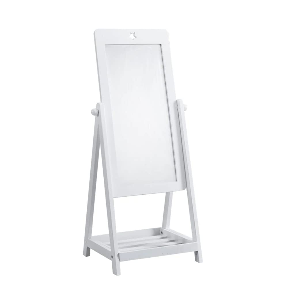 The Fairy Girl's Wooden Standing Mirror - Full Length Floor Mirror for Girls, Adjustable Stand Makeup Vanity Mirror for Bedroom, Dressing Room & Home Decor - Perfect for Makeup, Outfit Checks & Selfies