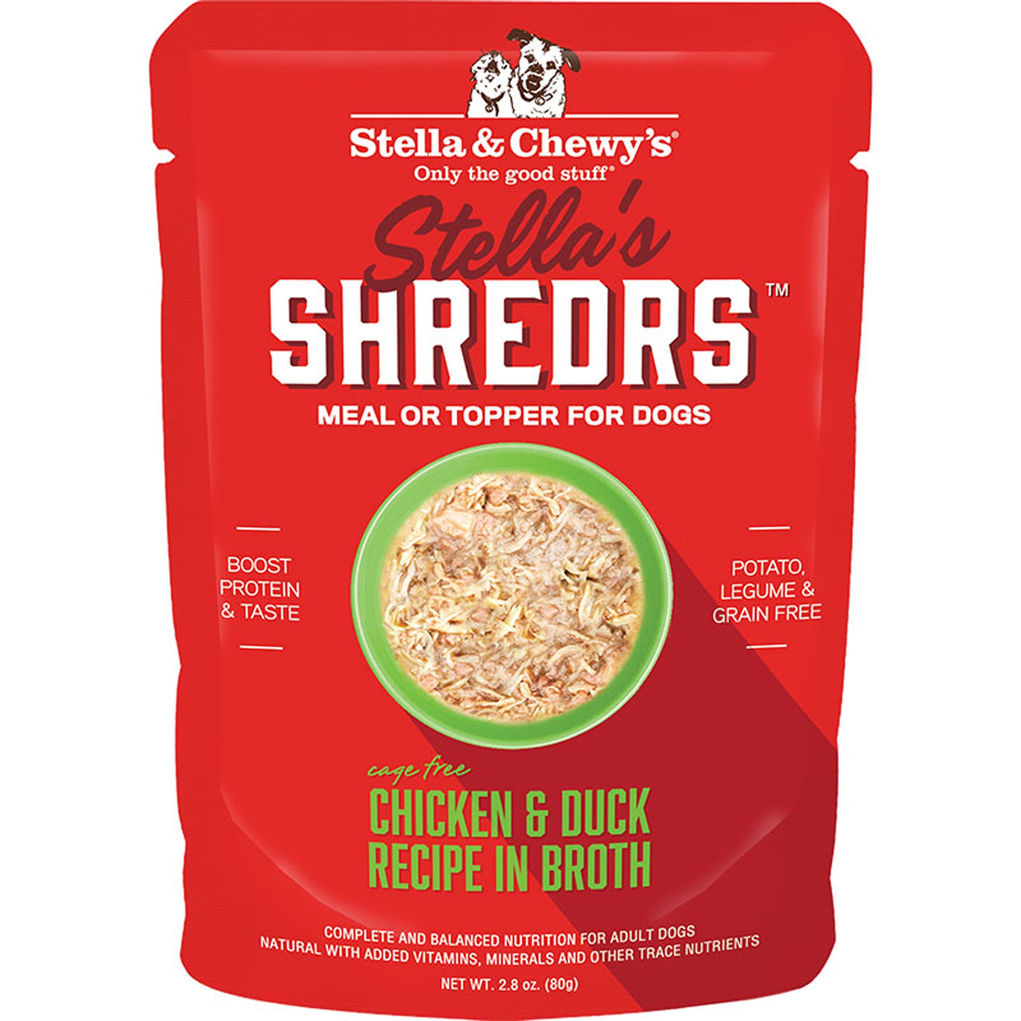 Premium Shredded Chicken & Beef in Broth Dog Food Pouches - Grain-Free Wet Food for Small & Large Dogs - Perfect for Travel, Hiking & Training Treats