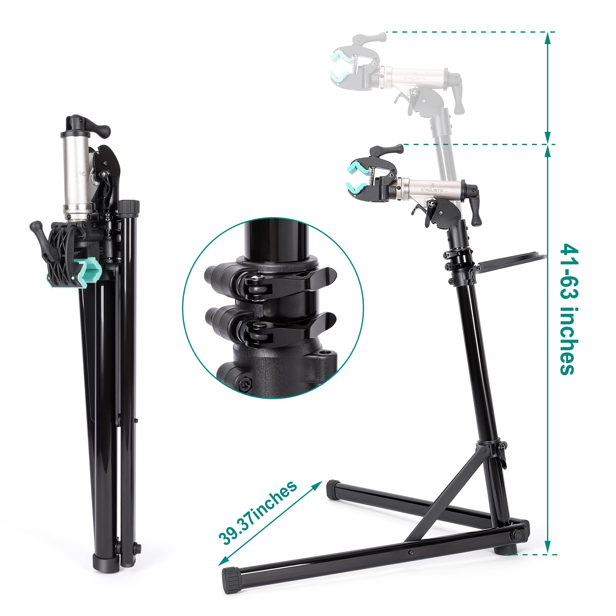 Cyclists Bike Repair Stand (Max Load 110lbs) - Heavy Duty Bicycle Maintenance Stand for E-Bikes, Mountain Bikes & Road Bikes - Perfect for Home Mechanics & Bike Shops - Ideal for Tuning, Cleaning & Repairing Bicycles