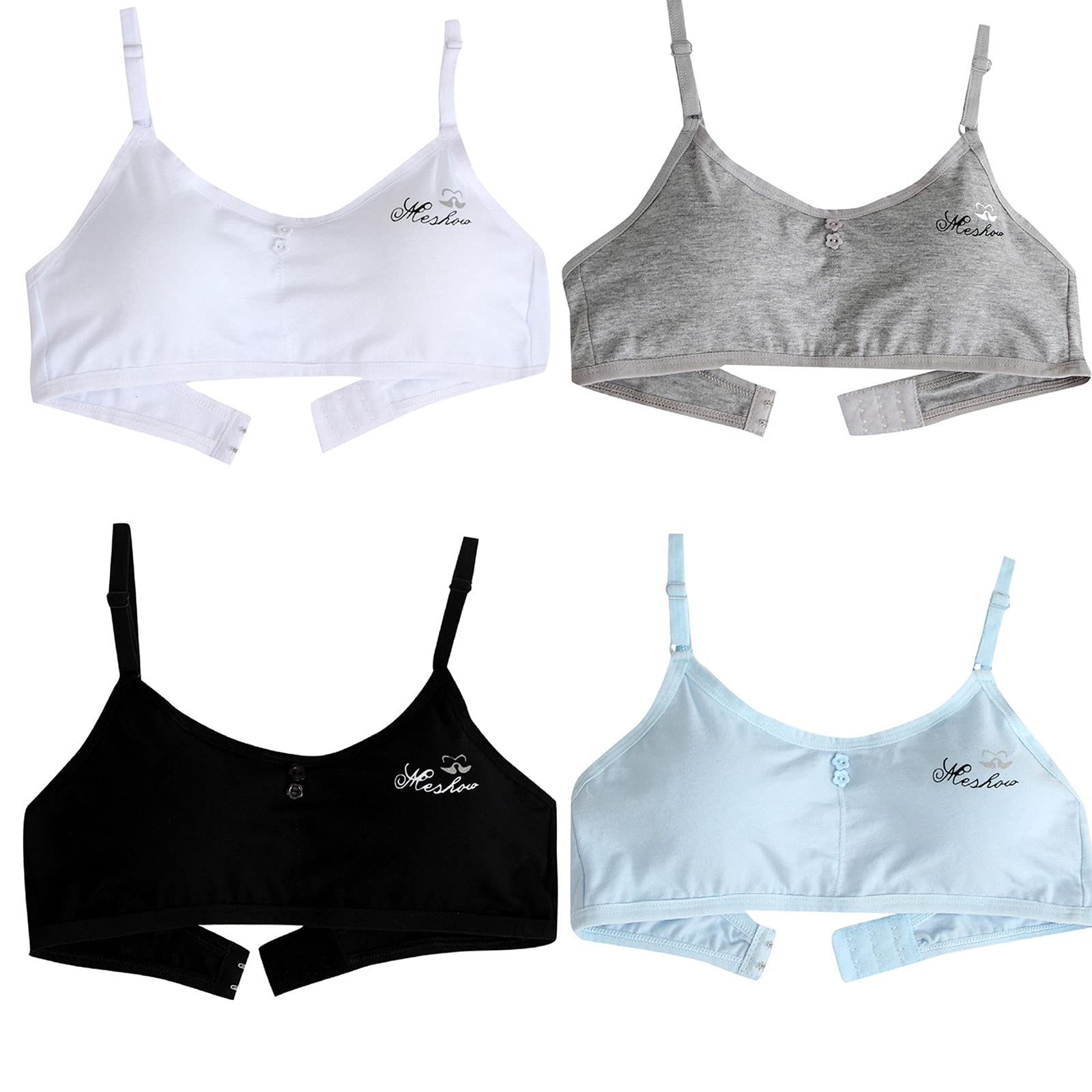 Yistu Seamless Racerback Sports Bra for Girls - Adjustable Crop Top & Comfortable Underwear for Little Girls - Perfect for Yoga, Running & Active Play