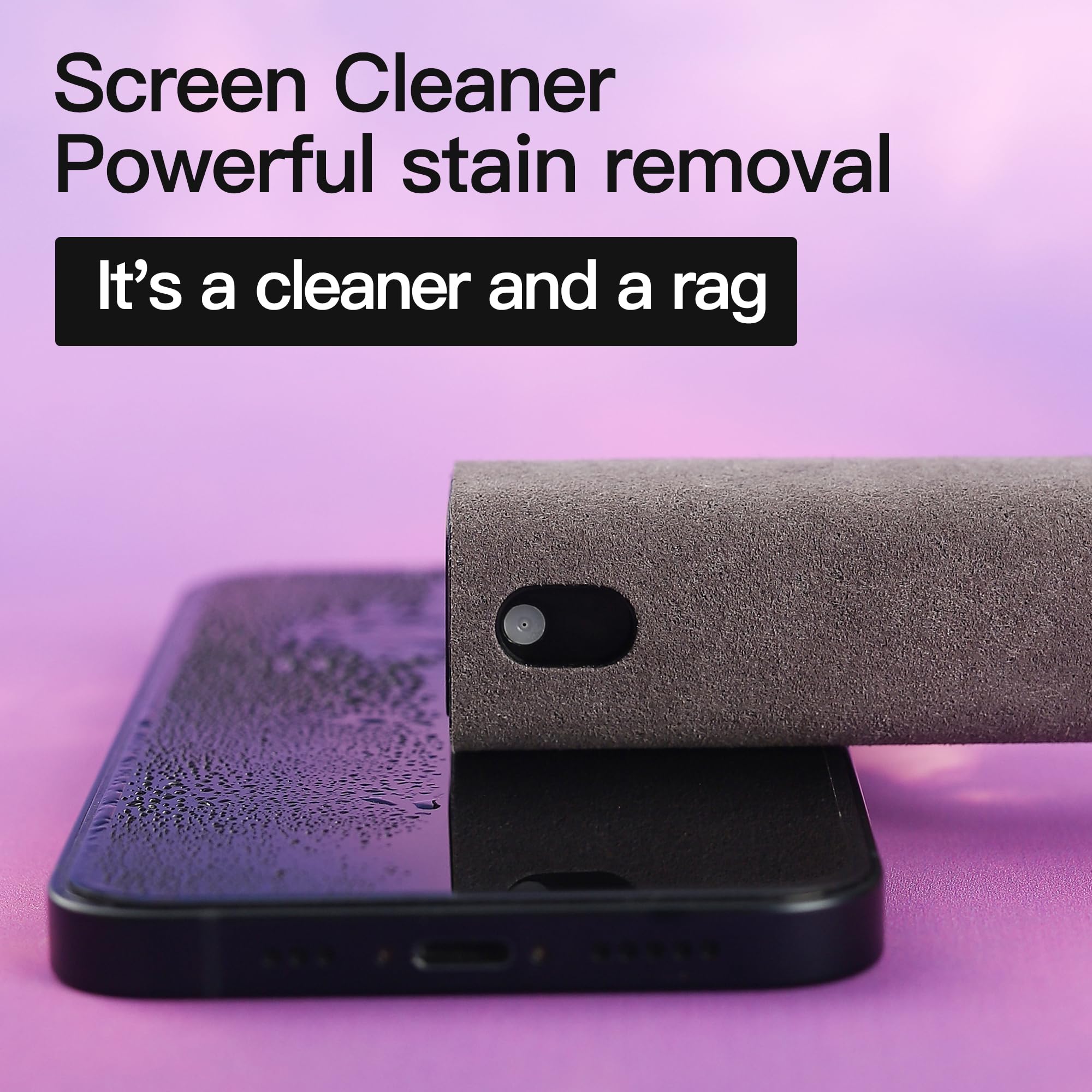 2-Pack Screen Cleaner Kit - 3-in-1 Touchscreen Cleaning Spray with Microfiber Cloth for Phone, Laptop, Tablet, TV, Monitor & Car Screens (Grey) | Safe for All Devices, Streak-Free Shine, Perfect for Home, Office & Travel Use