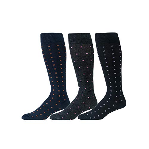 Navy W/ Orange Squares, Charcoal W/ Pink Dots, Black W/ Purple Squares