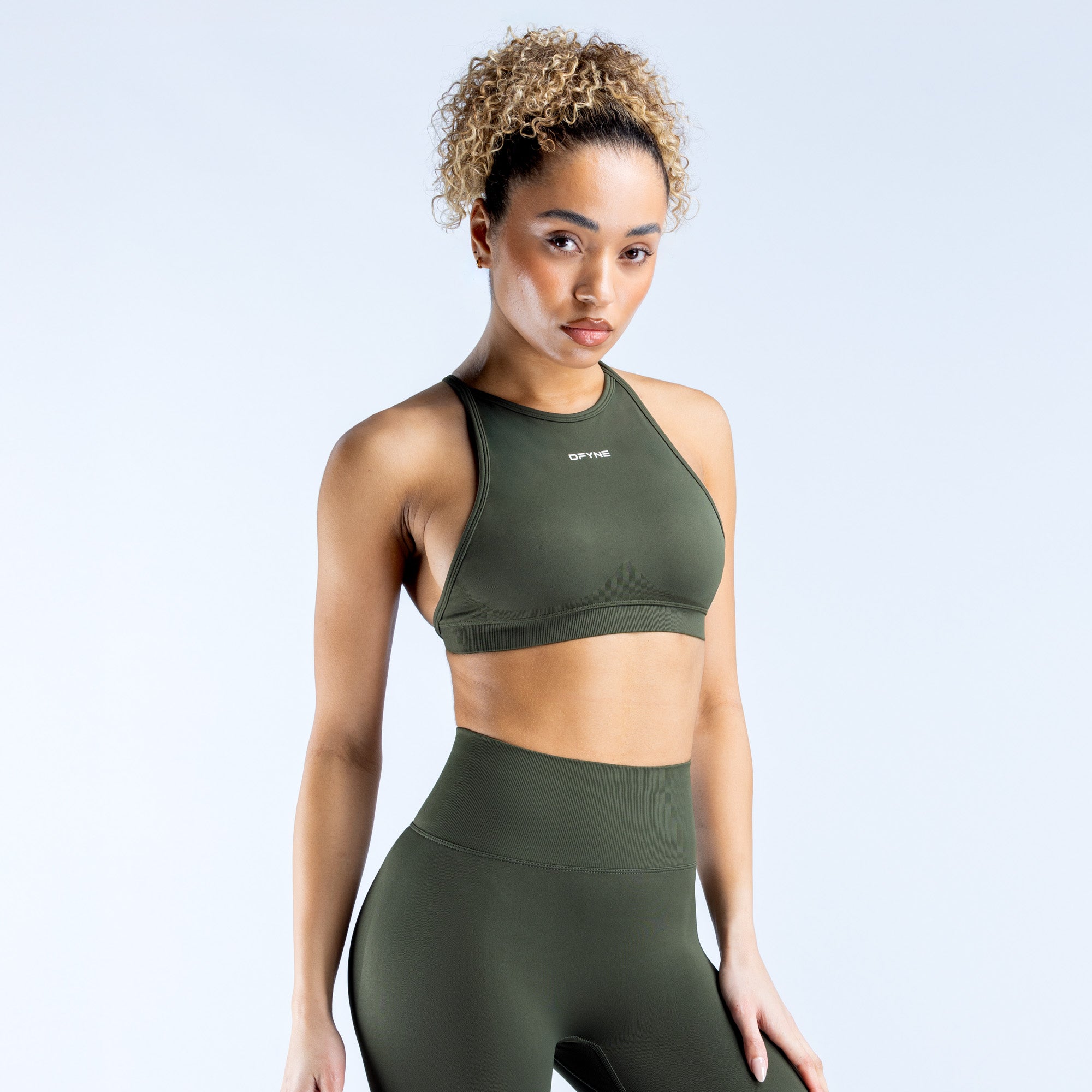 High Neck Backless Sports Bra for Women - Breathable & Supportive Workout Top for Yoga, Running, Gym - Seamless Comfort for Active Lifestyles