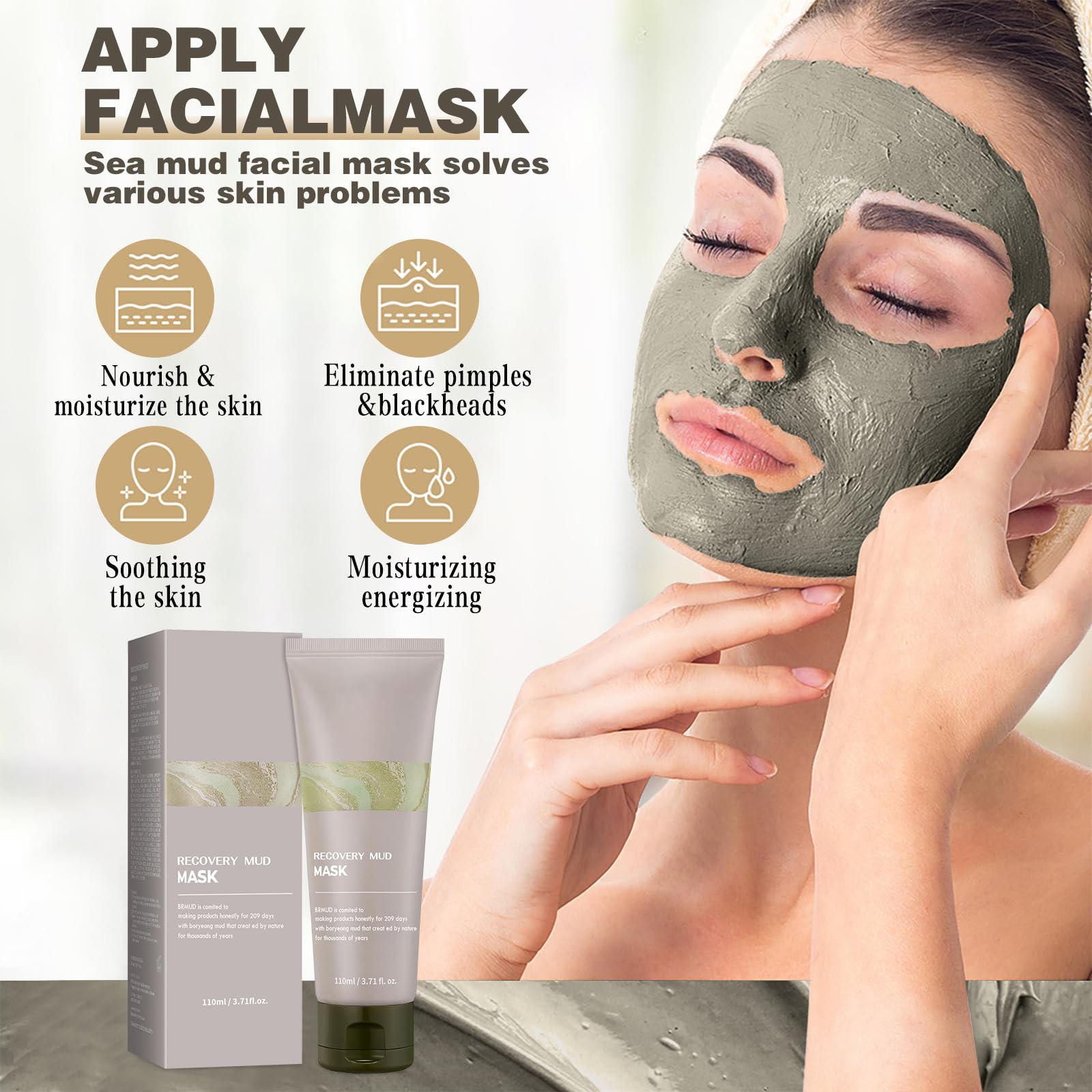 Korean Mud Mask for Face - Deep Clean Pores, Oil Control & Moisturize | Spa & Home Care
