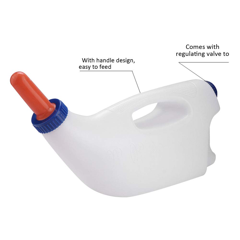 4L Calf Nursing Bottle with Handle & Regulating Valve - Durable Cow Milk Feeder for Baby Calves - Perfect for Farm Feeding, Ranch Use, and Dairy Calf Rearing