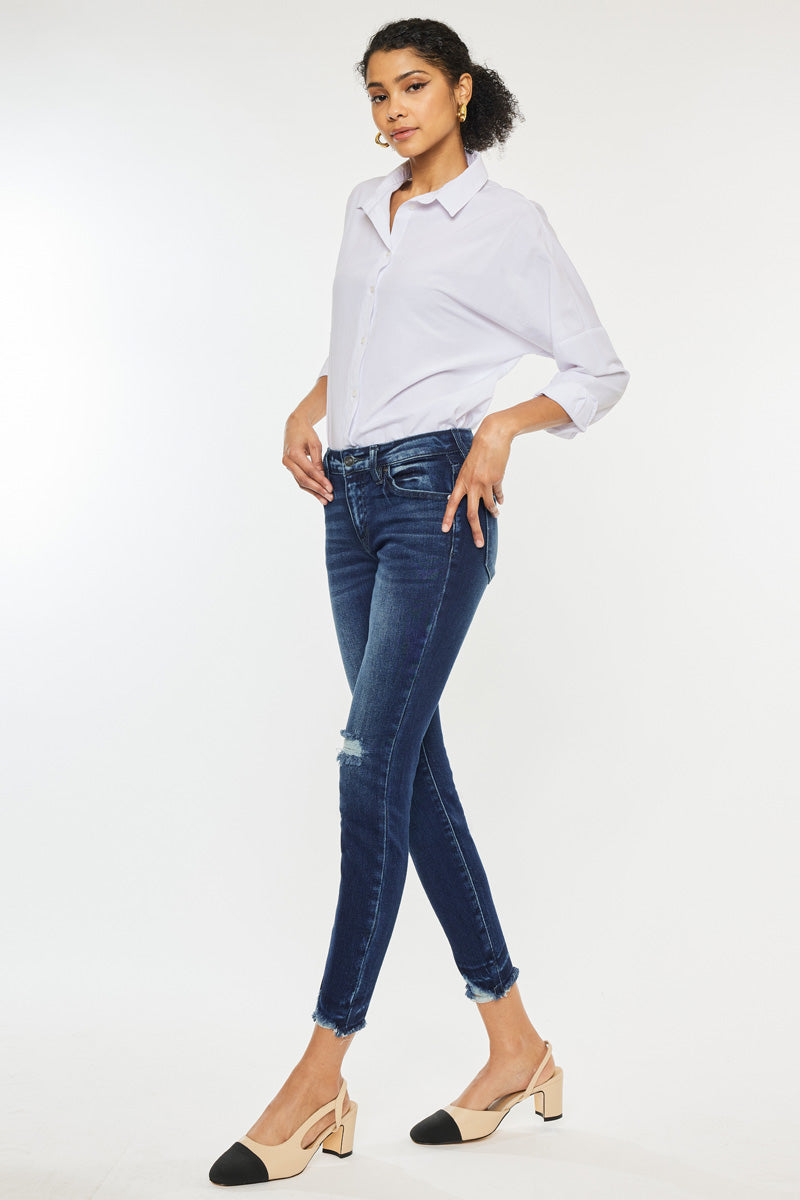 Electra Mid Rise Ankle Skinny Jeans for Women - Stretch Denim Pants, Slim Fit, Comfortable & Stylish - Perfect for Casual Wear, Office, and Night Out