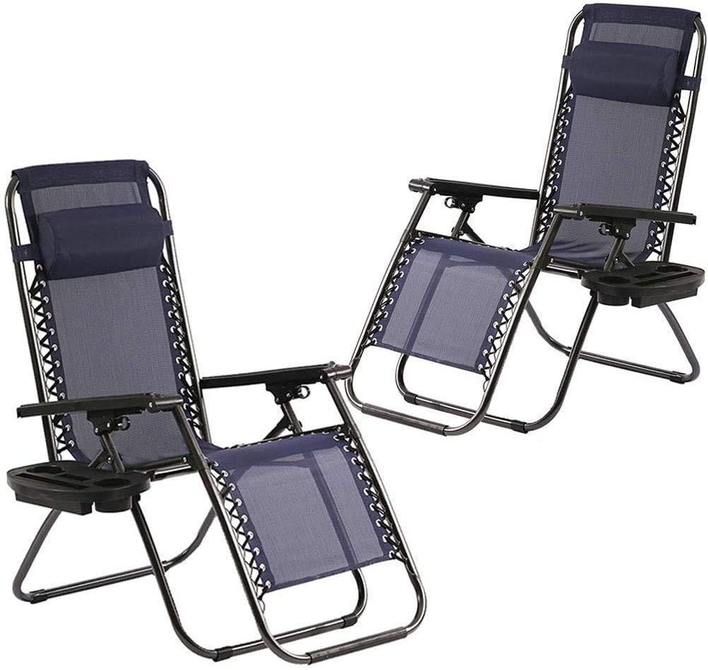 Best Zero Gravity Chair Set of 2 - Reclining Patio Lounge Chairs with Anti-Gravity Design, Foldable Outdoor Chairs for Backyard, Poolside & Camping - Comfortable Relaxation for Patio, Garden & Beach