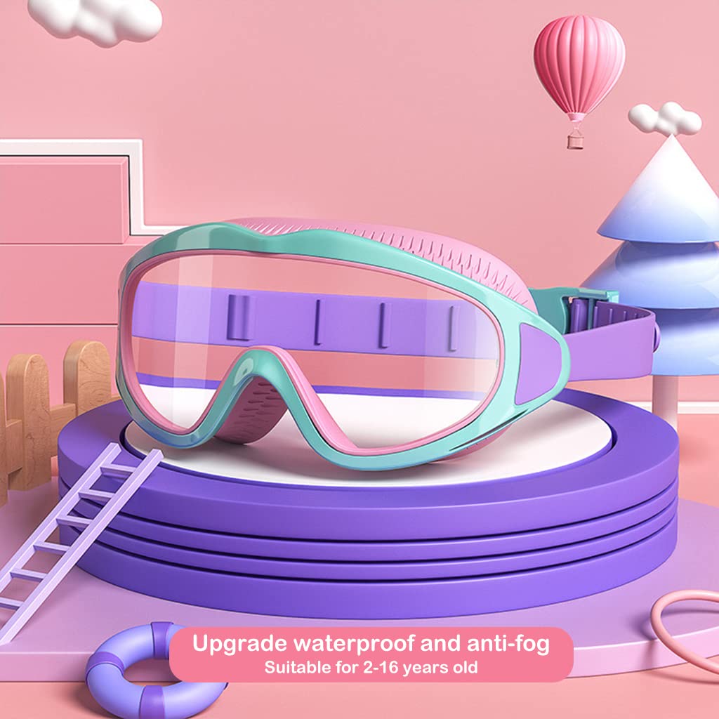 **Kids Swimming Goggles - Big Frame, Leakproof & UV Protection - Perfect for Pool, Beach & Swim Lessons**