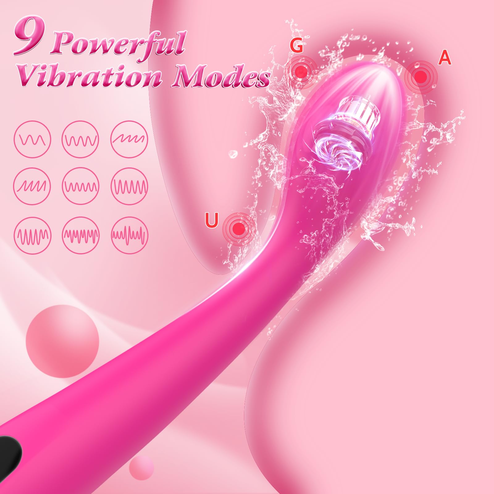 G Spot Vibrator with 9 Vibrations - Waterproof Wand Massager for Women & Couples, Perfect for Bedroom Play