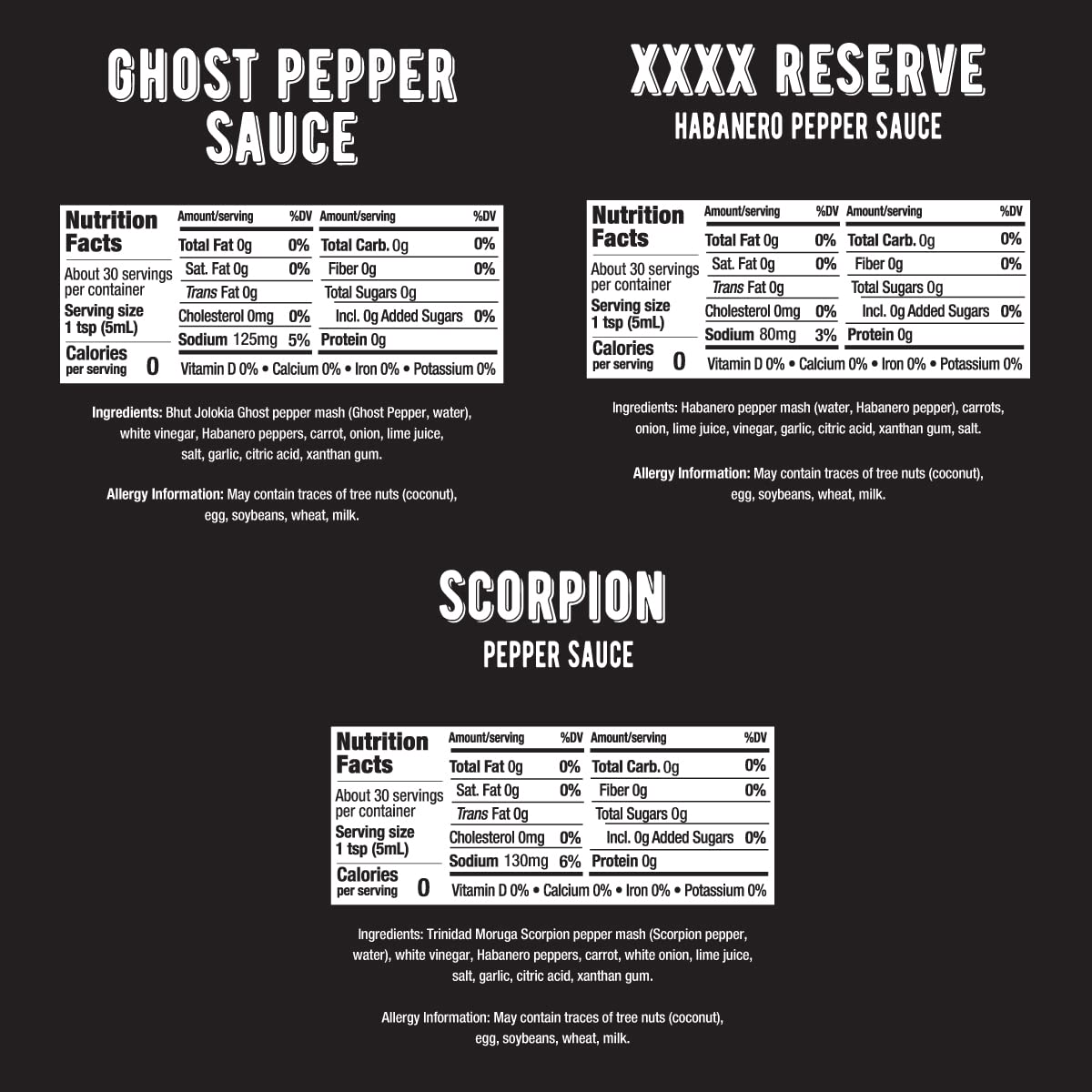 Melinda’s Extreme Fiery Variety Pack - 3 Bottles of Extra Spicy Craft Hot Sauce Gift Set with Ghost Pepper, Scorpion Pepper & Habanero XXXXtra Reserve - 5oz Each - Perfect for Spicy Food Lovers, BBQ Parties, and Hot Sauce Enthusiasts