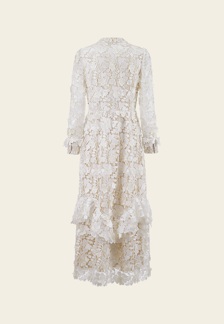 Elegant V-Neck Black Jacquard White Lace Dress for Women - Perfect for Weddings, Parties & Special Occasions