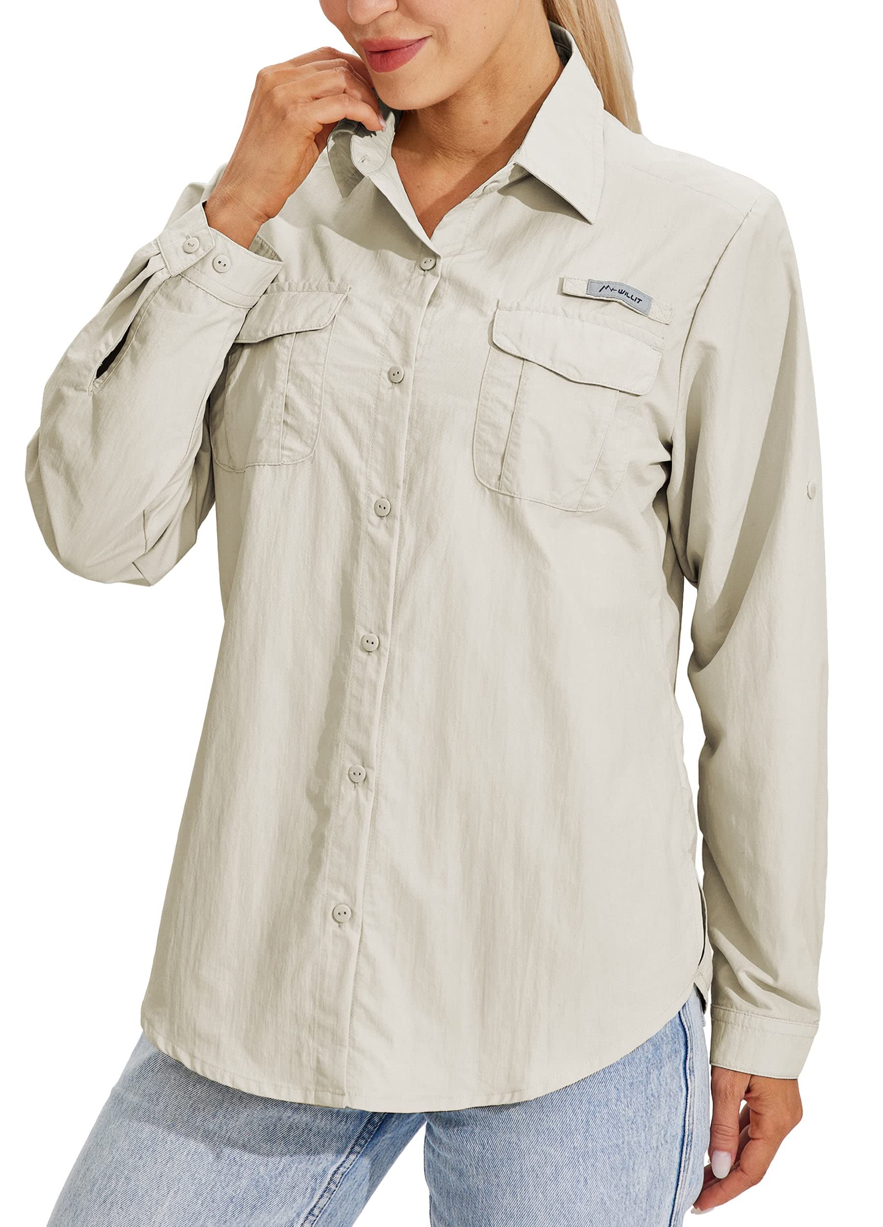 Willit Women's UPF 50+ Sun Protection Long Sleeve Shirt - Quick Dry SPF Fishing & Hiking Shirt for Outdoor Activities | Perfect for Beach, Camping, and Summer Adventures