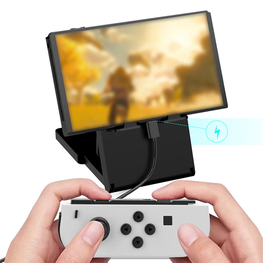 Portable Adjustable Stand for Nintendo Switch/LITE/OLED - Compact Gaming Support with Height Adjustment for Nintendo Switch Consoles - Black | Perfect for Travel, Bedroom Gaming & Multiplayer Sessions