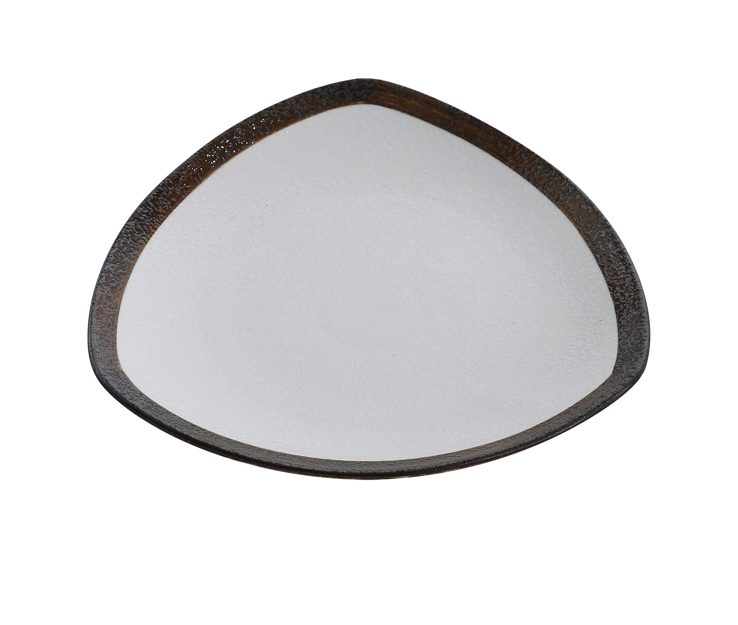 Yanco RO-311 ROCKEYE 12-Inch Triangle Plate Set - Pack of 12, Durable Two-Tone Design, Made in China - Perfect for Restaurants, Catering & Outdoor Dining
