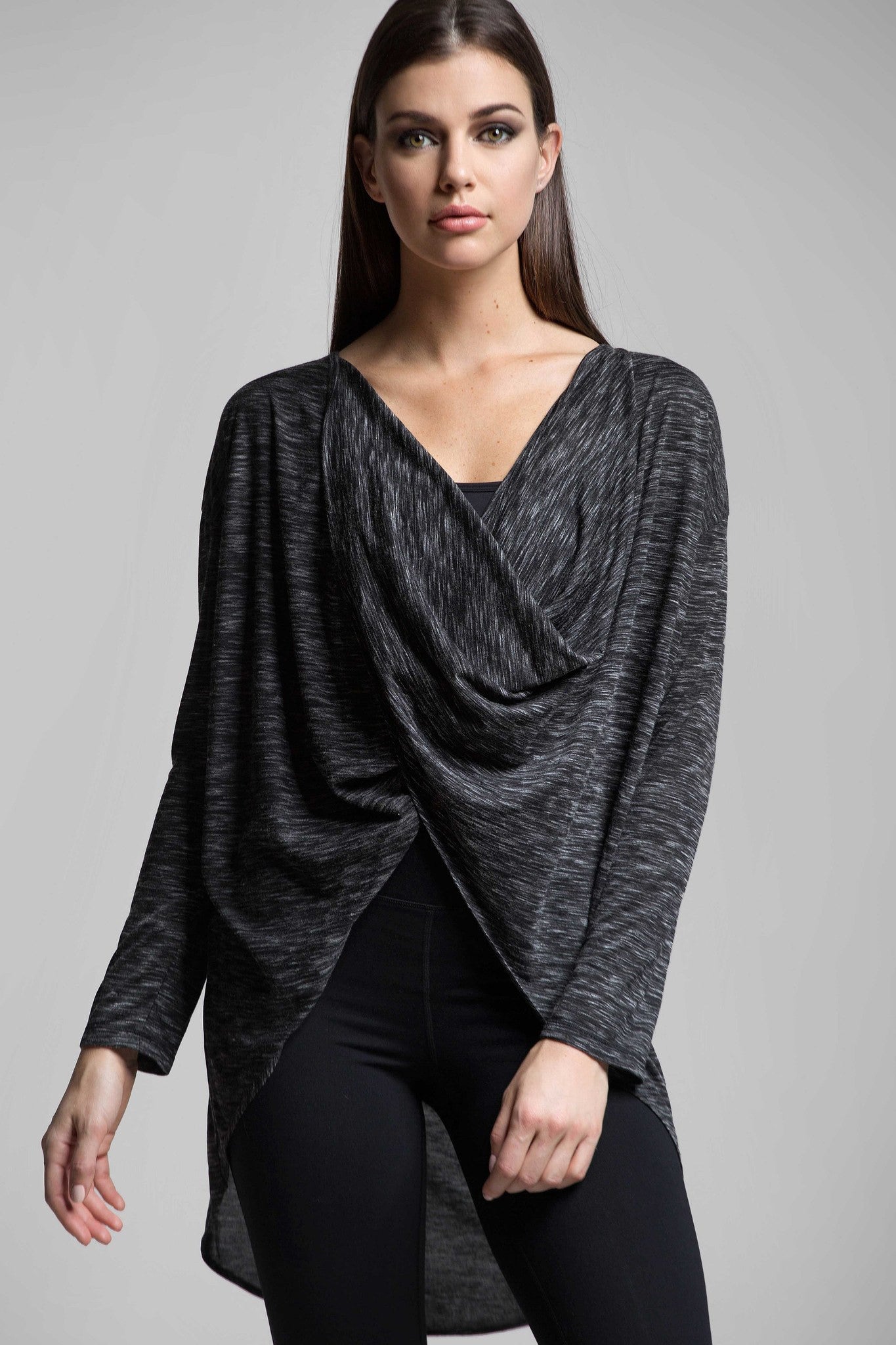 Curtis Long Sleeve Wrap Top for Women - Elegant V-Neck Blouse with Wrap Design - Perfect for Office, Date Night & Casual Outfits