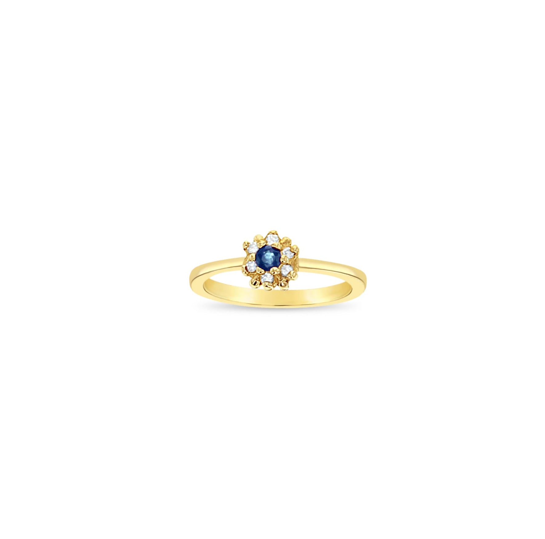 14K Yellow Gold Flower Shaped Sapphire or Ruby Ring - Elegant Jewelry for Weddings, Anniversaries & Special Occasions