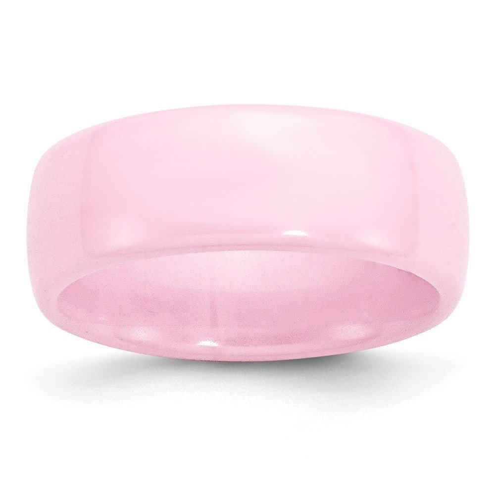 8mm Polished Pink Ceramic Ring Band for Women - Elegant & Durable Jewelry for Everyday Wear, Gifts & Special Occasions