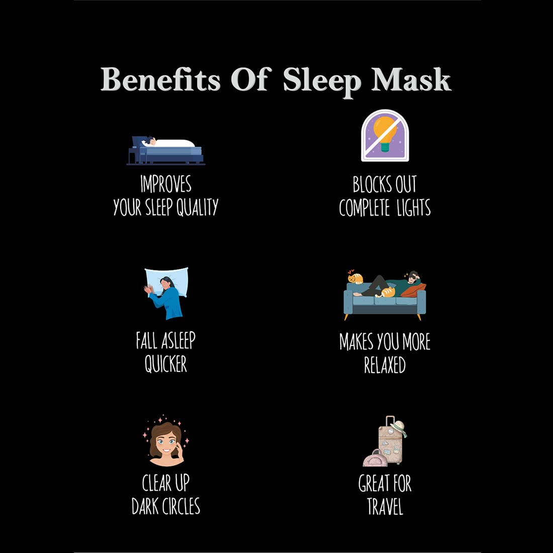 Crazyify Love and You Couple Eye Mask - Printed Sleeping Mask for Men & Women (7.5 x 4 Inches) - Perfect for Travel, Relaxation & Gift for Couples