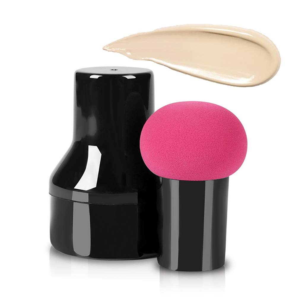 1PC Pro Foundation Brush Mushroom Makeup Sponge Puff - Soft Blending Sponge for Flawless Makeup Application - Rose Red - Perfect for Liquid, Cream & Powder Foundation - Ideal for Everyday Makeup & Professional Use