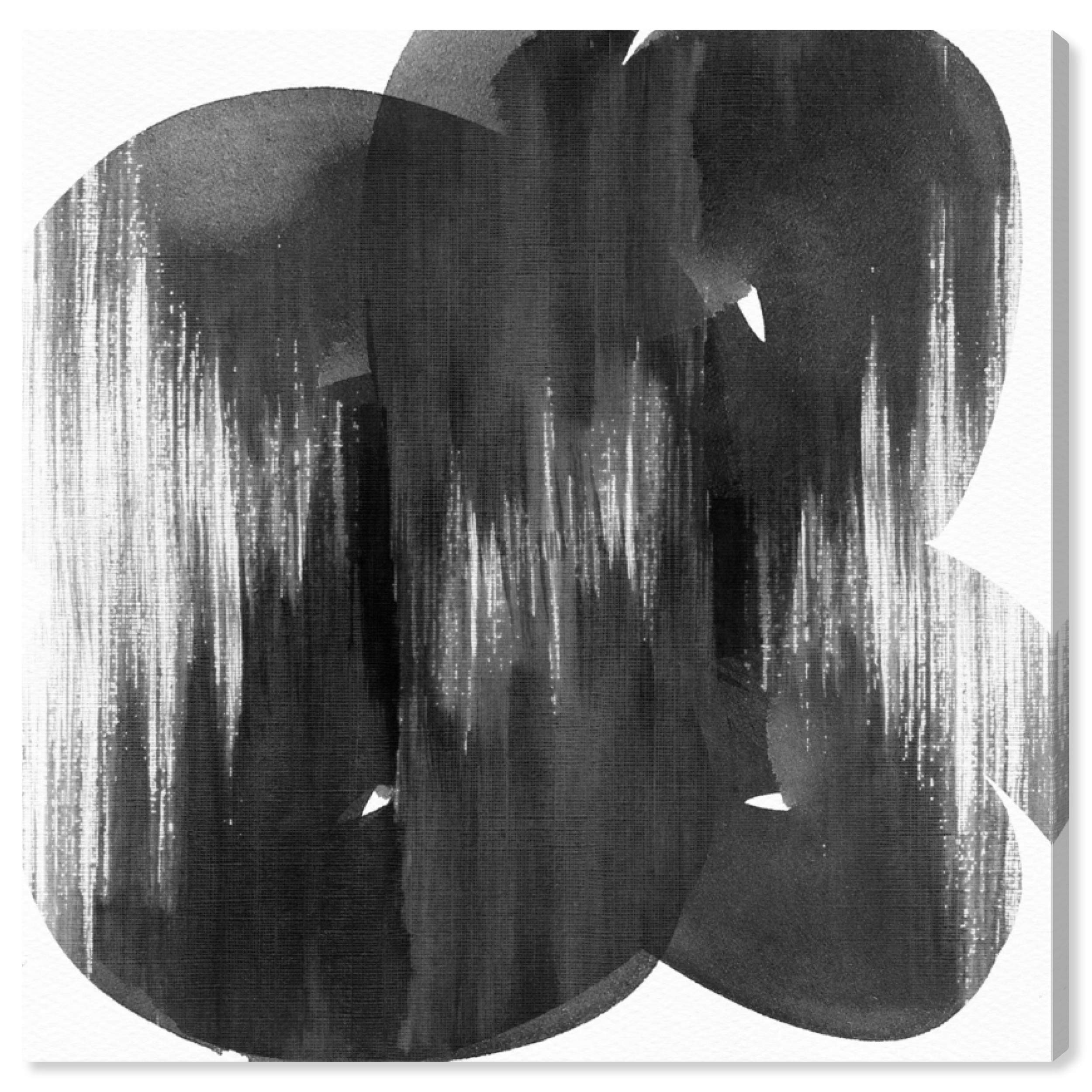 Oliver Gal Artist Co. 'Midnight Rain' Abstract Wall Art Canvas Print - 30x30 Inches Black & White Modern Home Decor - Perfect for Living Room, Bedroom & Office Wall Decor