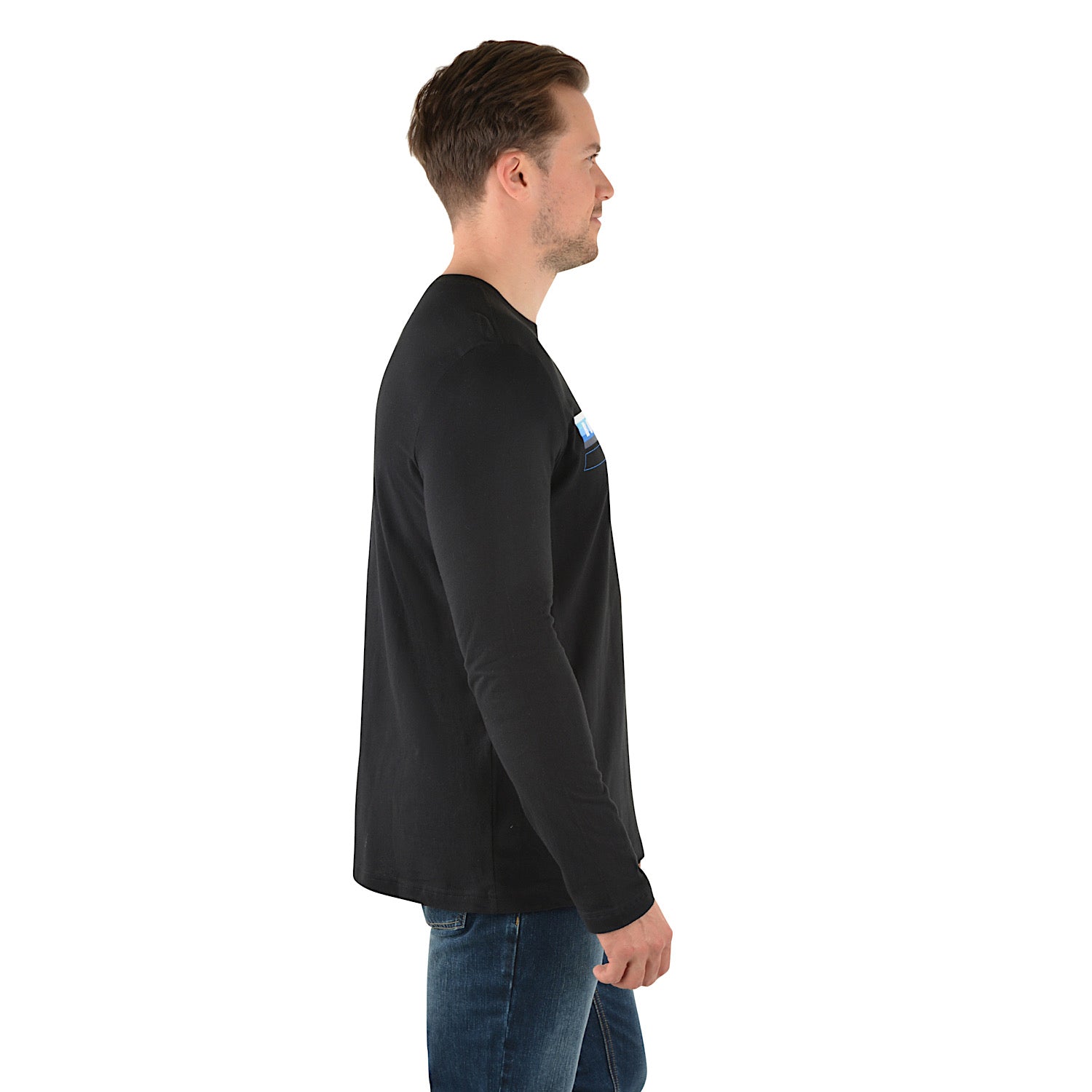 Pure Western Men's Kempton Long Sleeve T-Shirt - Black | Comfortable Cotton Crewneck Tee for Casual Wear, Outdoor Activities & Everyday Style