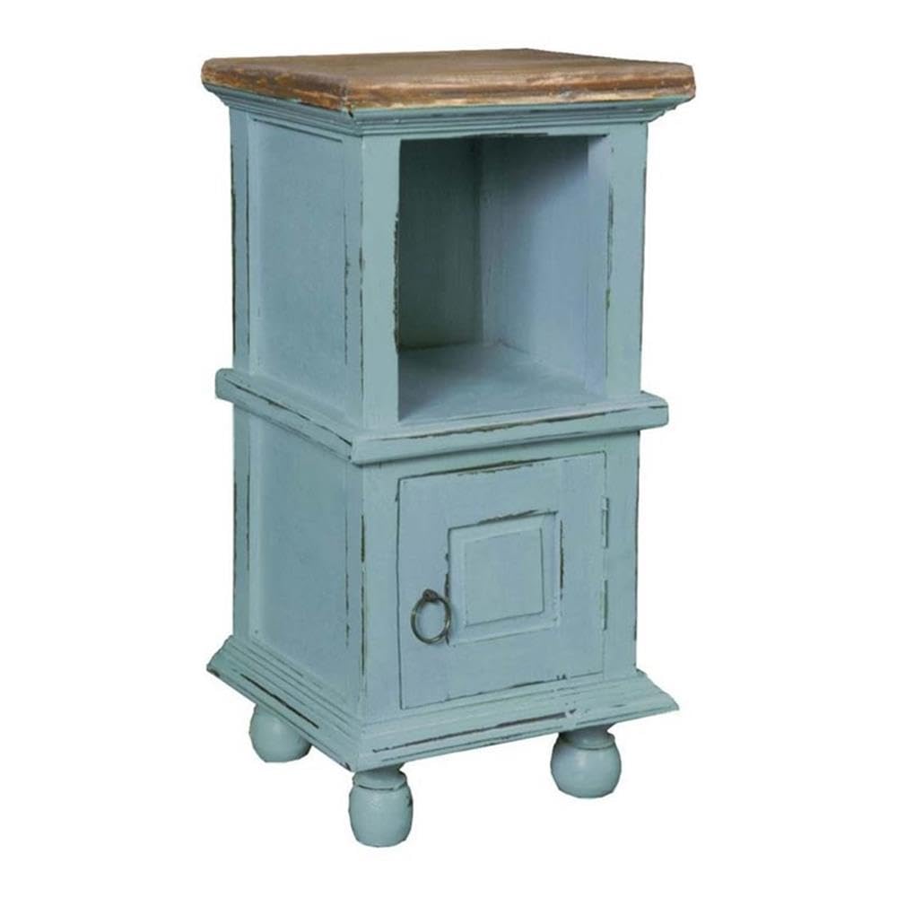 Sunset Trading Cottage Coastal Wood Table - Two Tone Beach Blue & Brown - Perfect for Beach House, Farmhouse, or Coastal Decor