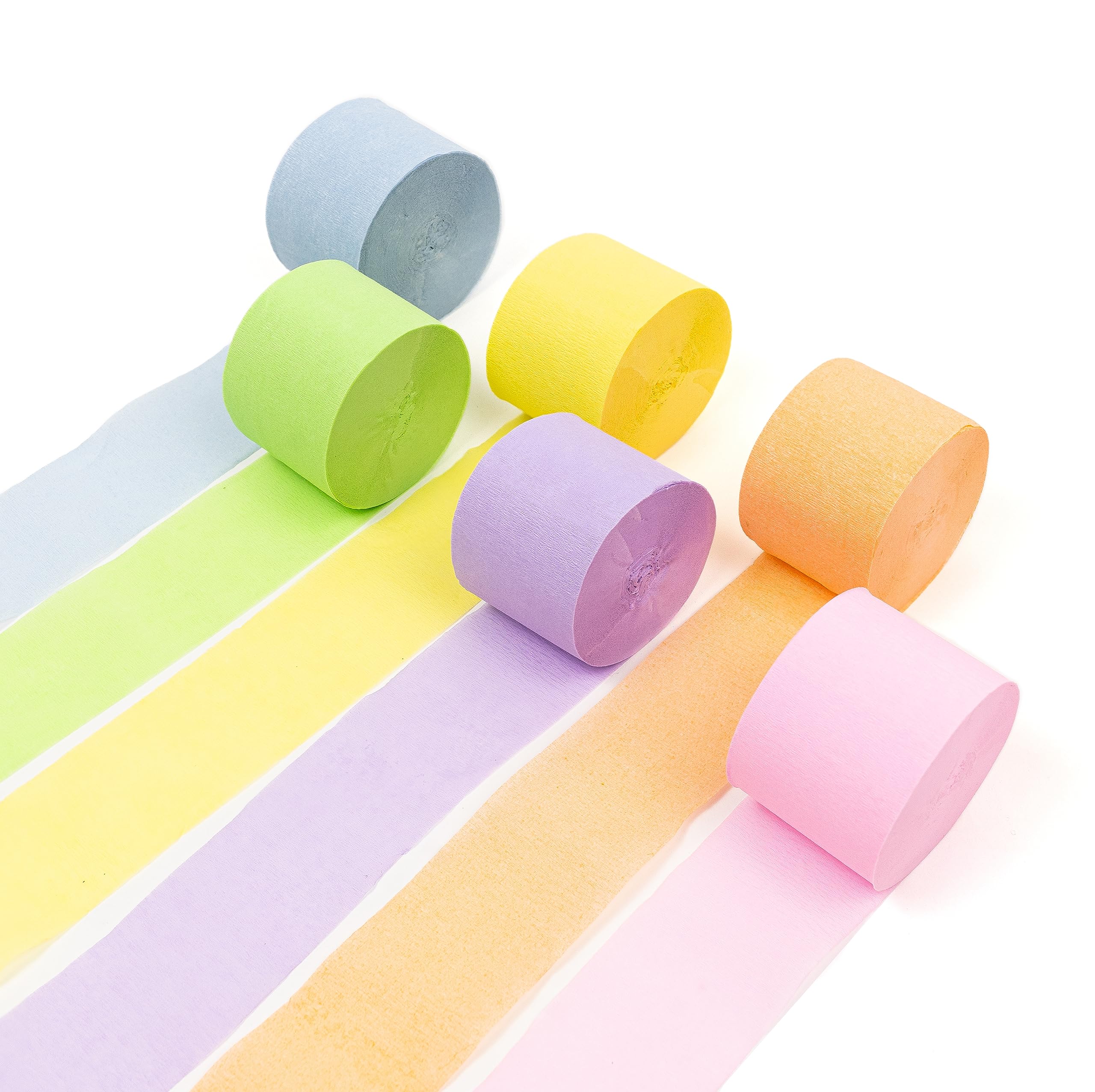 Pastel Love Crepe Paper Streamers - 6 Rolls (492ft Total) 1.8