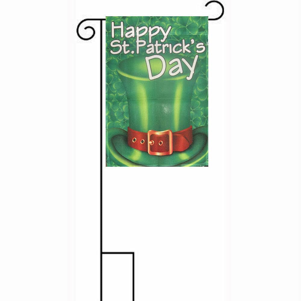 St. Patrick's Day Flags 12x18 - Top Hat Garden Banner for Outdoor Decor